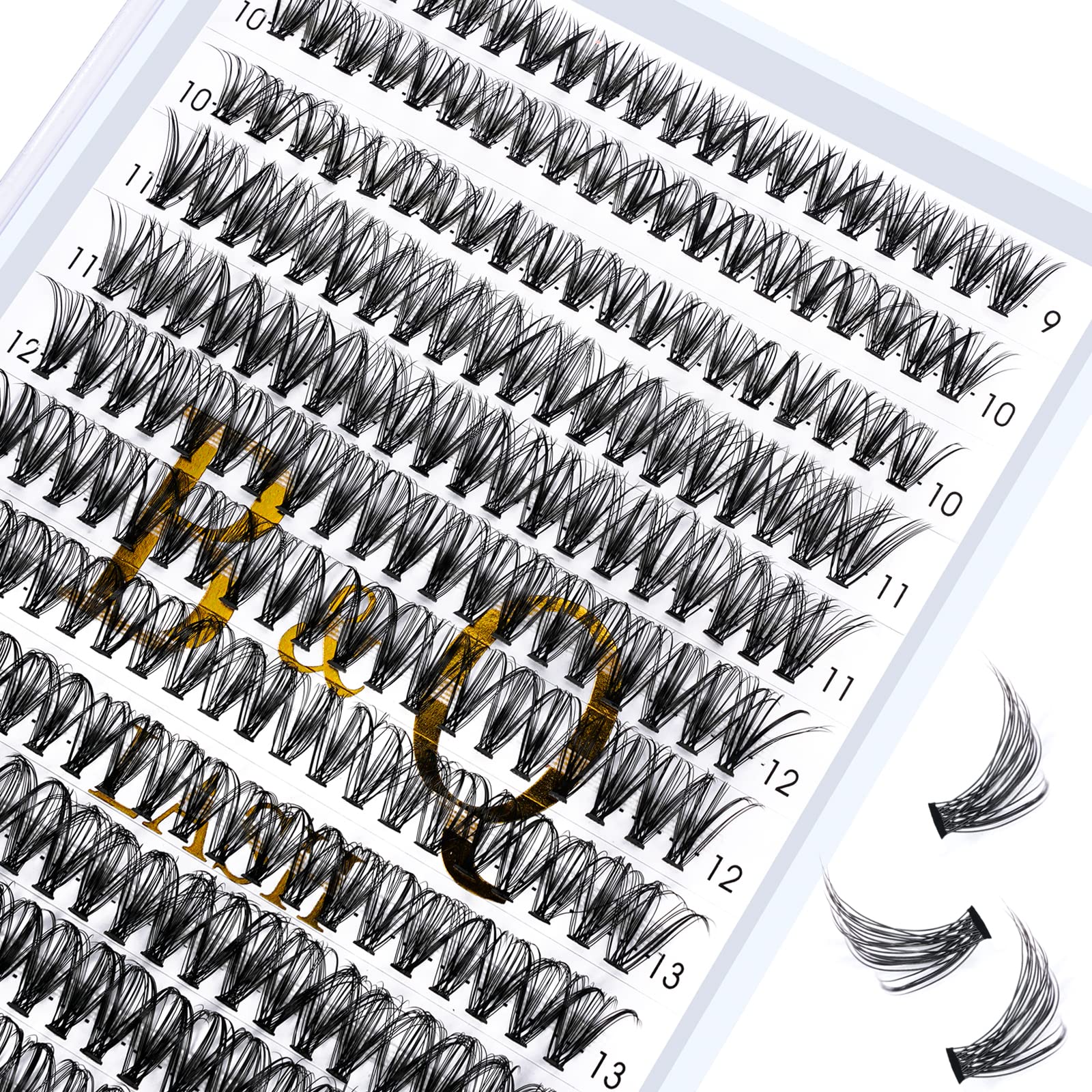 B&QaugenLash Clusters 30D-D-9-16MIX LASH 280 Clusters False Eyelash 20D 30D 40D Lash Extensions Individual Lashes Cluster DIY Eyelash Extensions at Home (30D-D,9-16MIX)