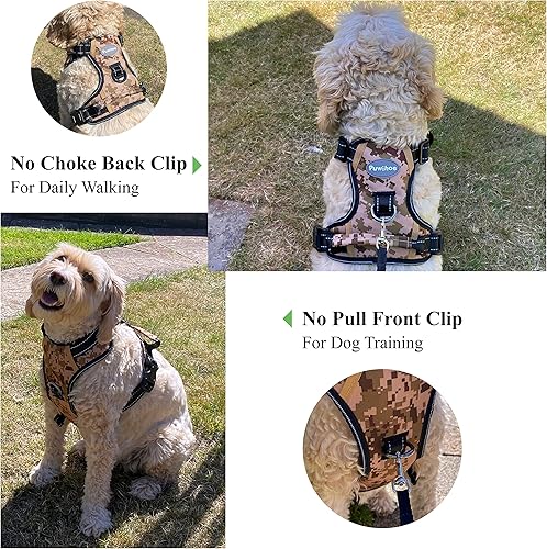 Miniatura 2 de Arnés para perro sin tirones, arnés reflectante para pasear para perro con asa de fácil control y clips delanteros y traseros, arnés de chaleco