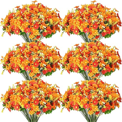 Miniatura 8 de Yinder 21 paquetes de flores artificiales para exteriores, resistentes a los rayos UV, flores artificiales artificiales a granel de plástico