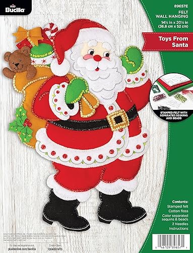 Bucilla, Juguetes de Santa, kit de fieltro para colgar en la pared, perfecto para manualidades y manualidades, 89657E disponible en Yaxa Guatemala