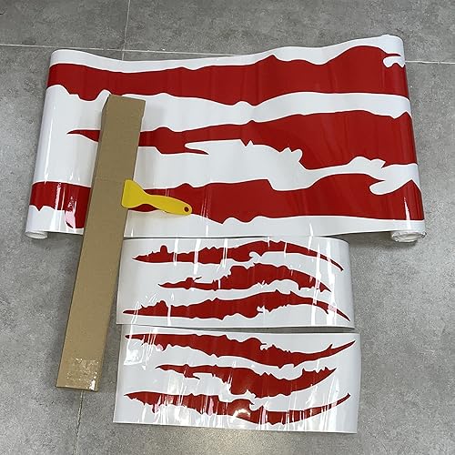 Miniatura 6 de 3 calcomanías de vinilo para coche, marcas de garra para hombres (rojo)