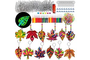 30 Fall Leaf Suncatchers Craft Kits for Autumn DIY Crafts with Maple Leafs