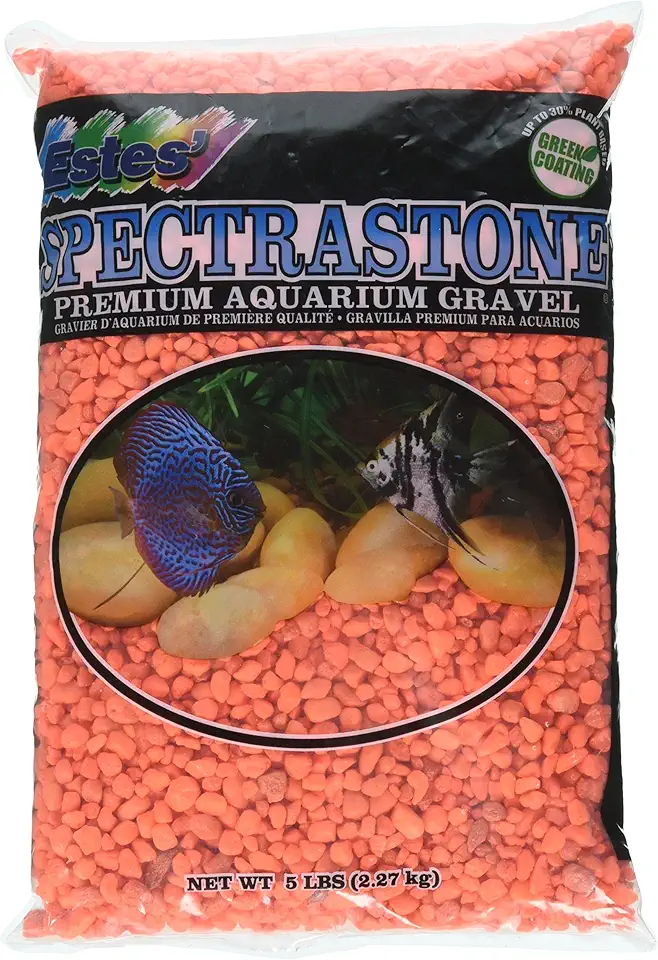 Spectrastone Permaglo Orange Aquarium Gravel for Freshwater Aquariums, 5-Pound Bag