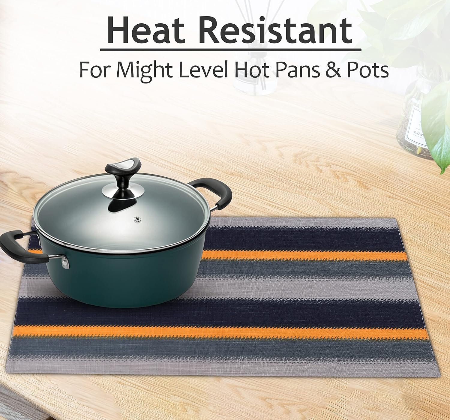 Ruvanti Placemats Set of 6, 100% Cotton Place Mats of 13"x19" – Stripes image 5