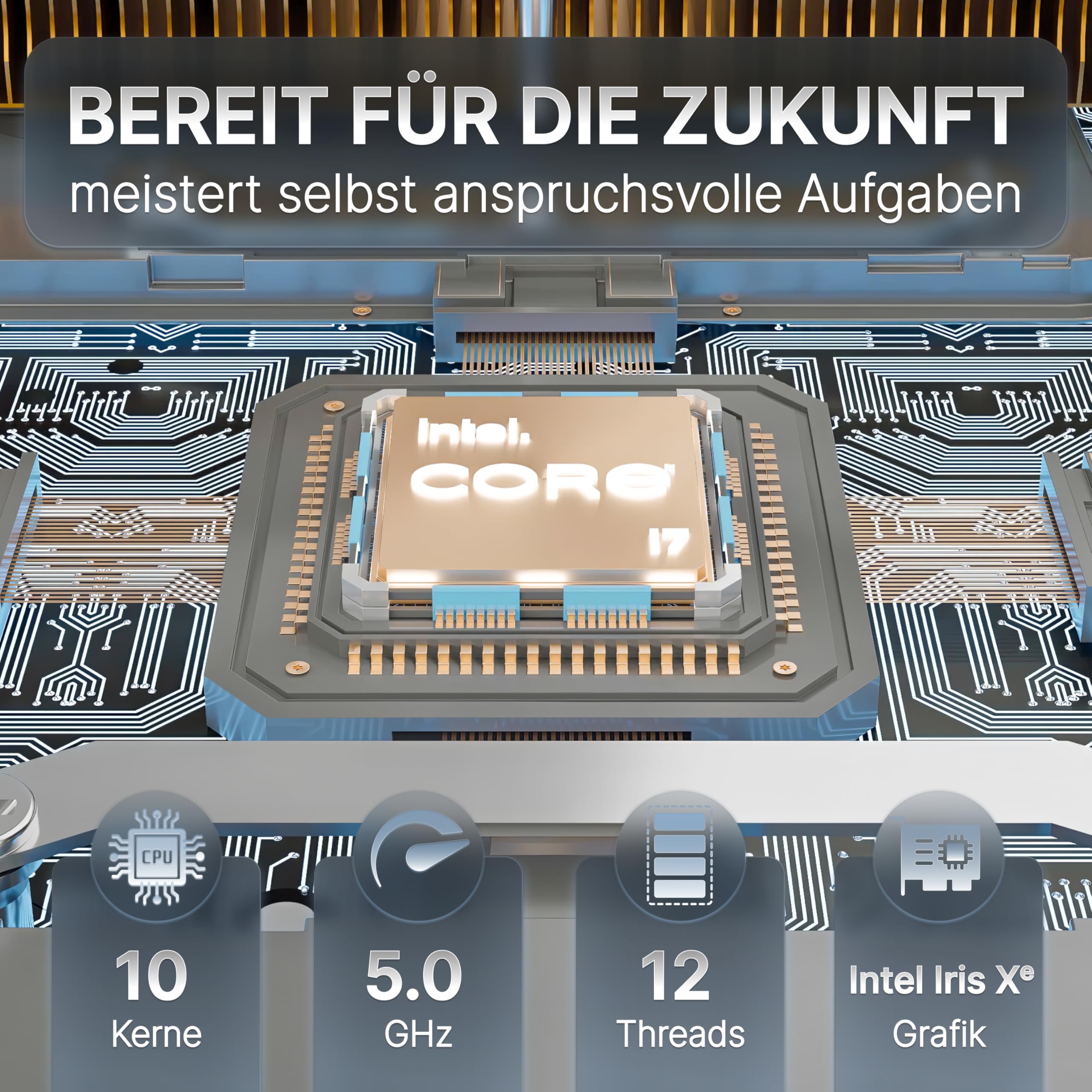 Lux Intel® Core-i5 13. Gen. • NUC13 Lux PC • 10 Kerne, bis zu 4,6GHz • 16GB RAM, 512GB SSD • WiFi 6E, TB 4, BT 5.3 • Windows 11 Pro • Mini Micro Desktop PC für Home & Business