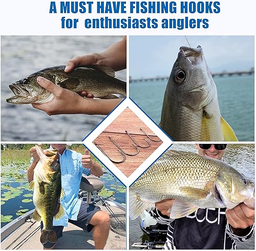 Miniatura 7 de Anzuelos de pesca de cebo, 120 ganchos de pico de púas para cebo de caña larga, 2 púas, anzuelos de pesca de acero al carbono, anzuelos de pesca