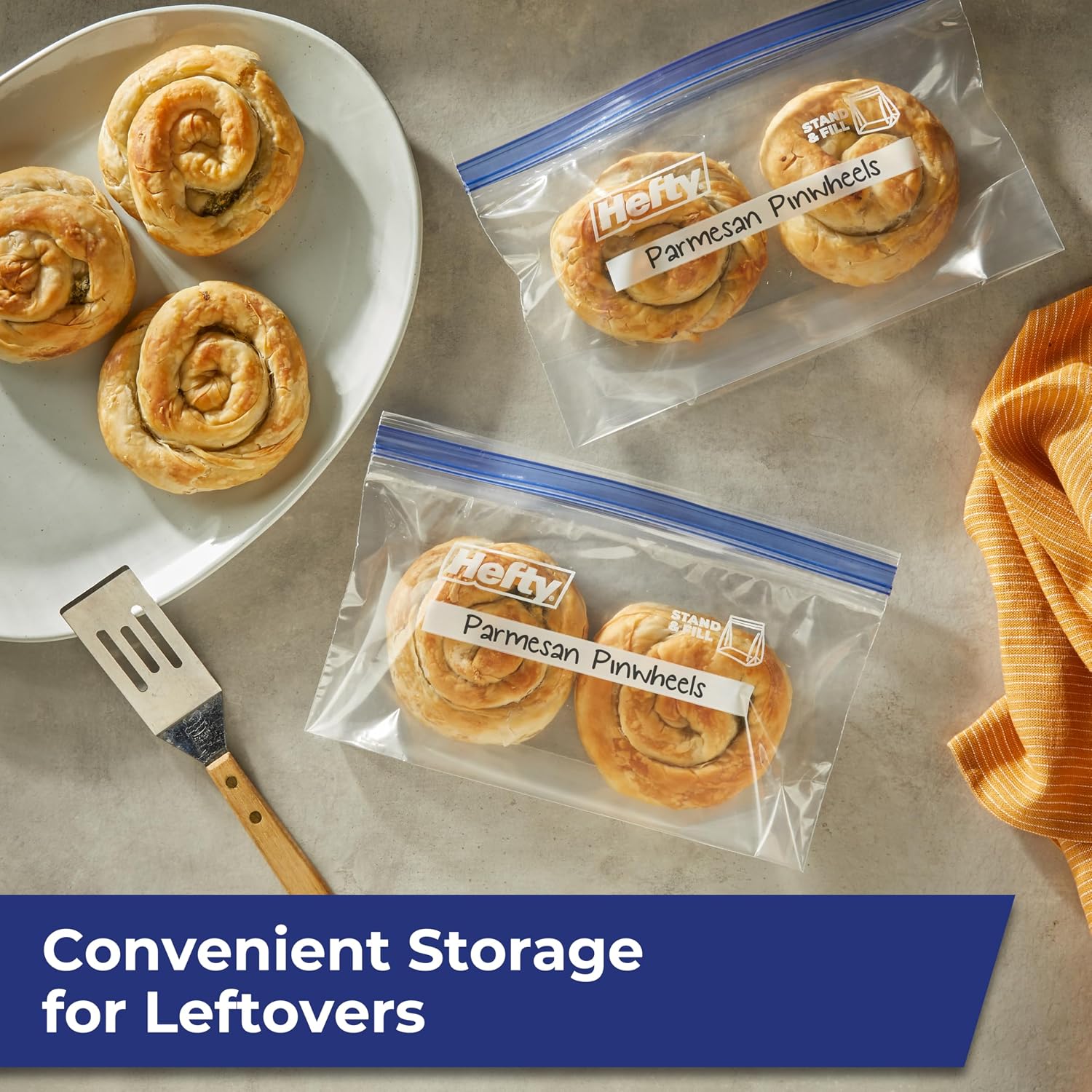 Hefty Press to Close Freezer Bags, Half Gallon Size, 20ct image 5