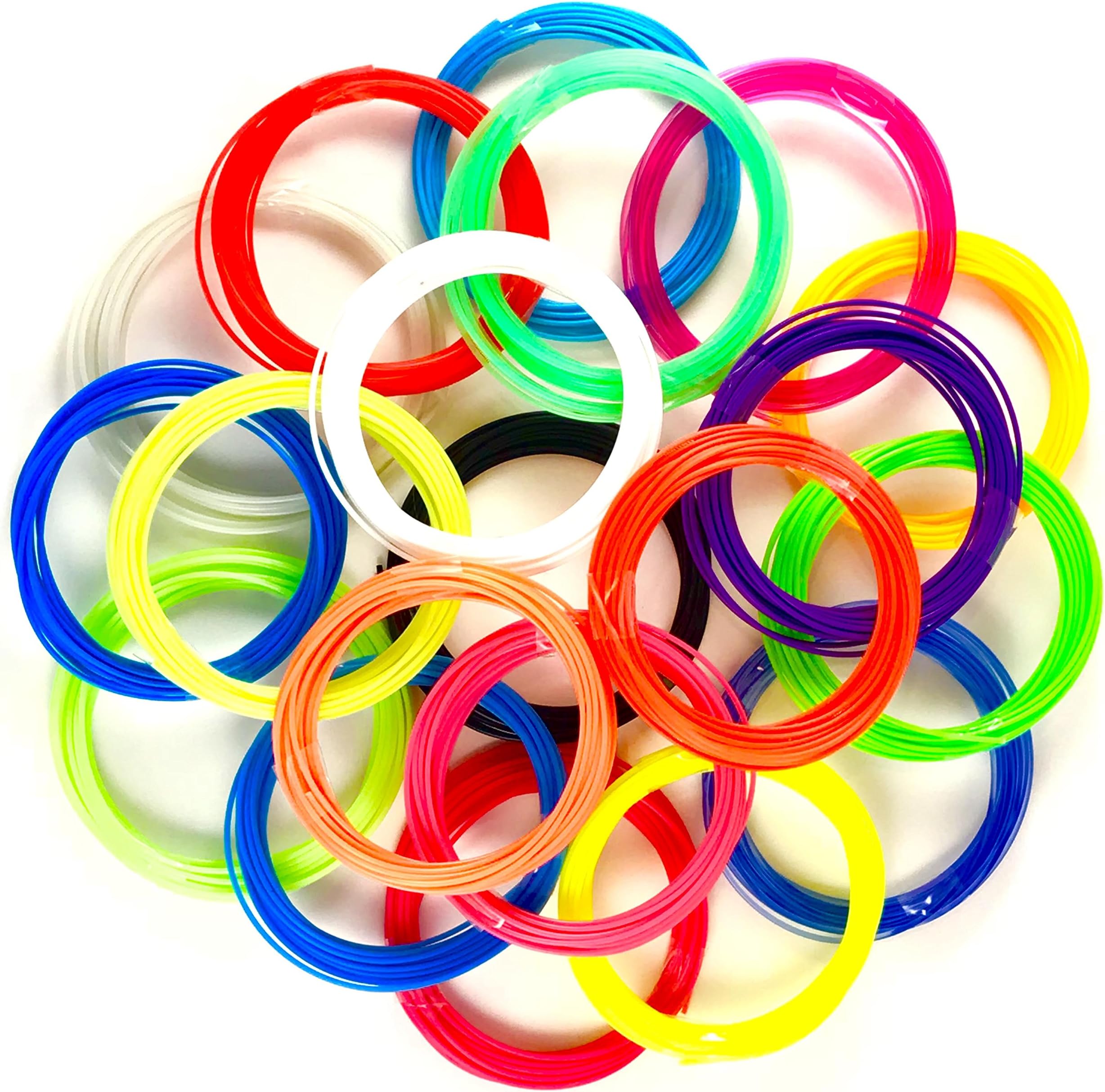 3D Pen Refills | by LivinForCreation | PLA Filament Mini 3D Printer Ink | Creativity for Kids & Adults | 1.75 MM - 20 Colors (328 Total Feet) Glow & Neon | Works w/Most 3D Printing Pens