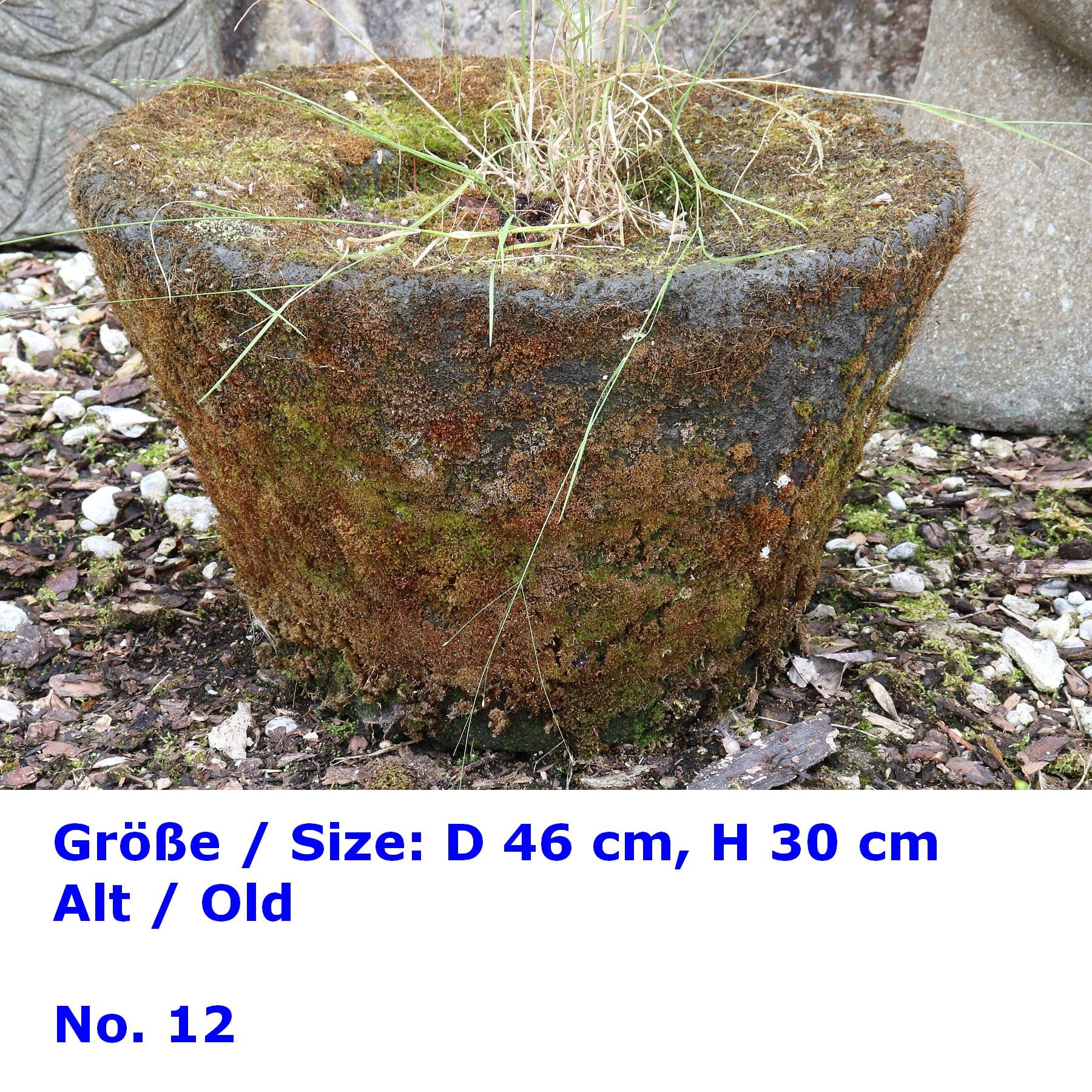 STONE art & more Antiker Steintrog, Mörser, Lumpang, D ca. 40cm, Naturstein, frostfest
