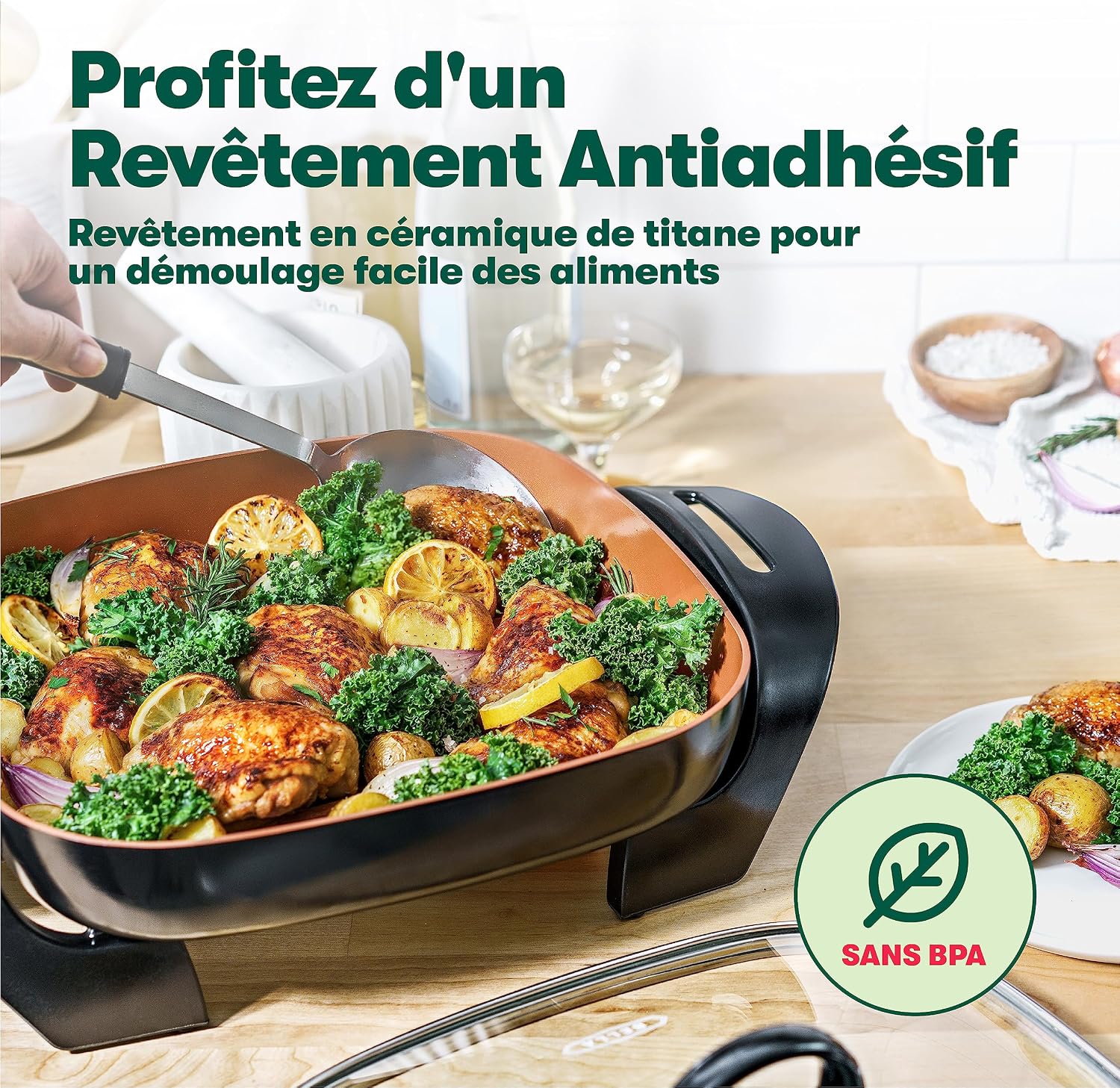 Cuisson rapide et durable avec revêtement renforcé en titane