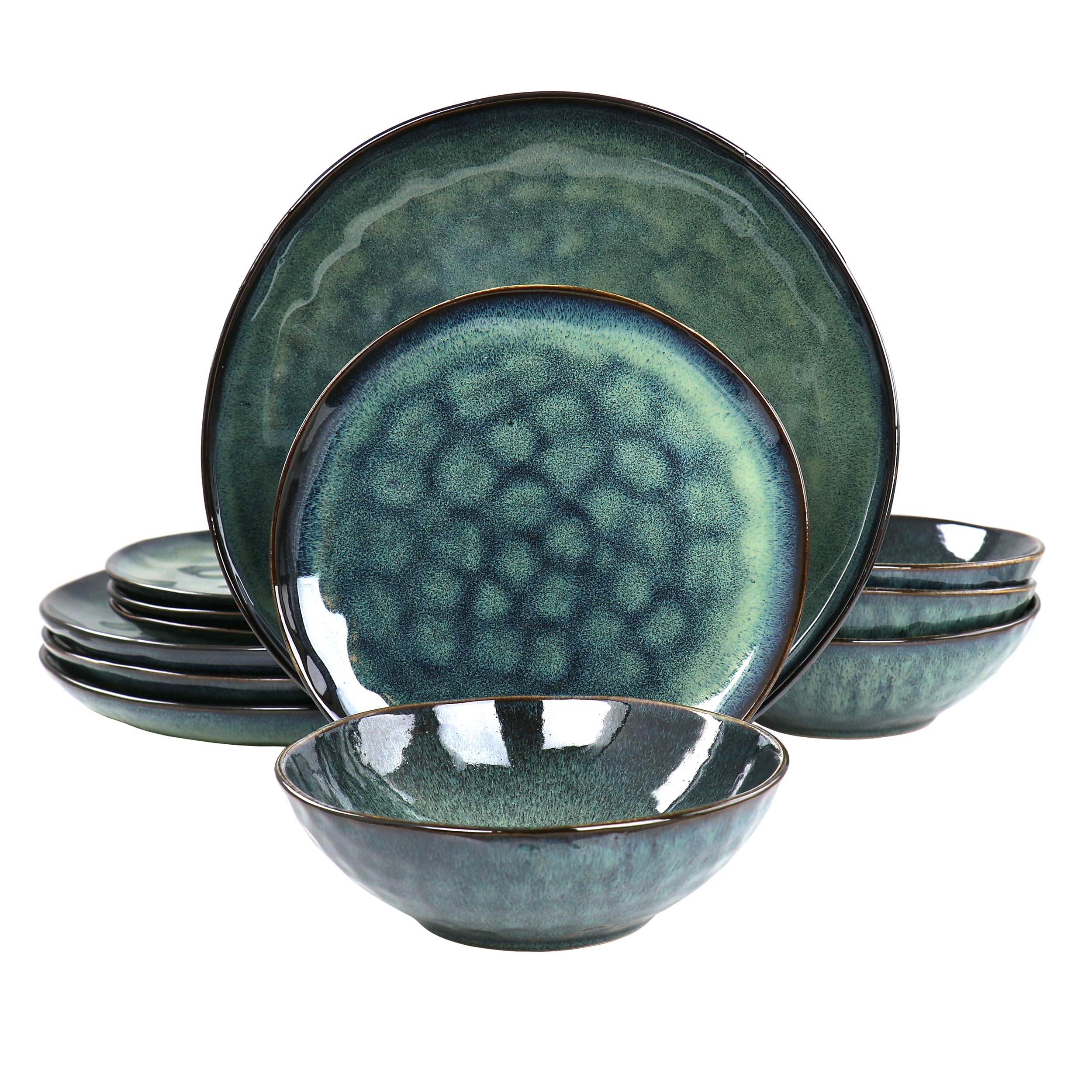 ElamaSamara 12 Piece Stoneware Dinnerware Set (Green)