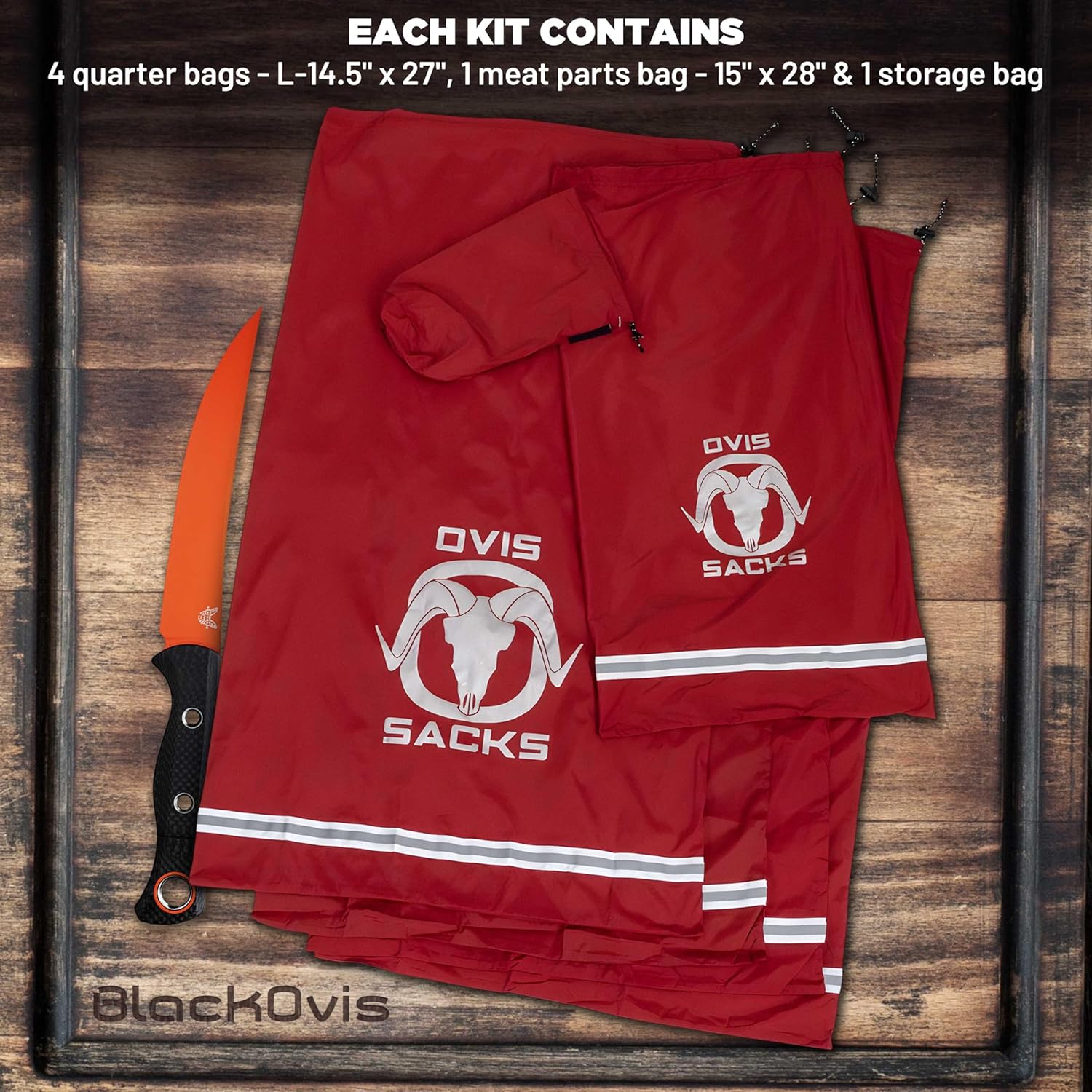 Ovis Sacks Ultralight Pro Hunting Reusable Game Bag Set - Hunting Meat Bags, Quarter Game Bags for Deer Meat, Antelope Meat & Sheep Meat