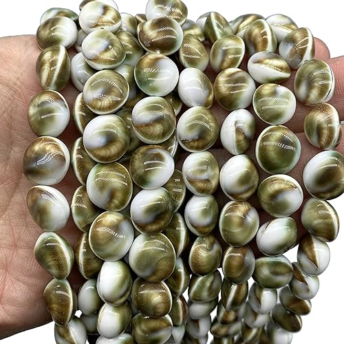 ABCGEMS - Cuentas de concha de ojo Shiva de grado premium, puerta protectora de concha de caracol, 100% orgánicas (cada cuenta está hecha de 2