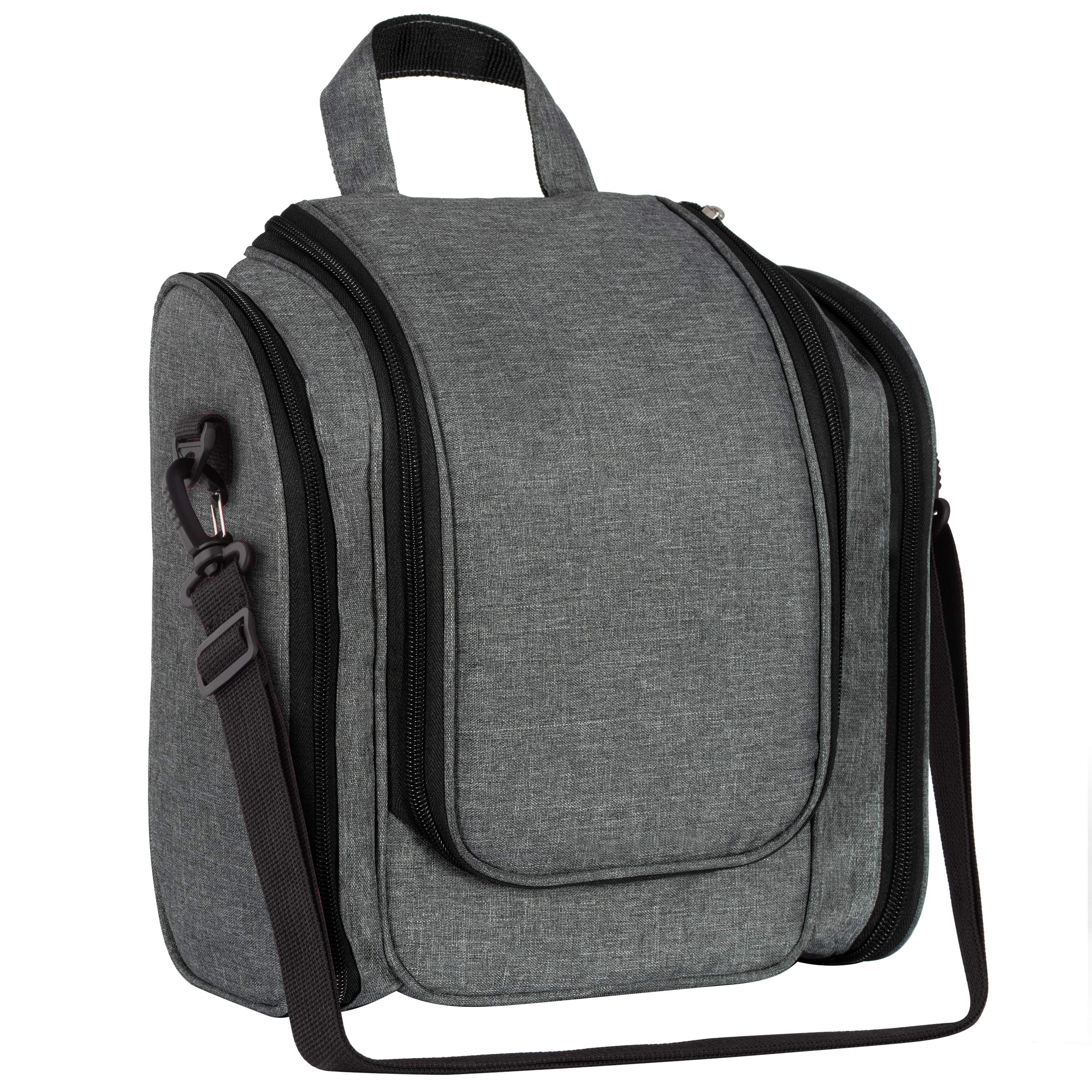 Traverse By Simpson Multifunctional Hanging Travel Toiletry Bag for Women and Men - Bathroom & Shower Organizer Hygiene Bag (Gray)