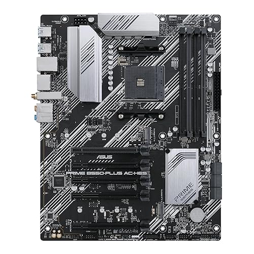 ASUS Prime B550-PLUS AC-HES AMD AM4 (3rd Gen Ryzen) ATX Motherboard (Dual M.2, PCIe4.0, WIFI5, 1Gb Ethernet, SATA 6 Gbps, USB 3.2 Gen 2 Type-C, Front USB 3.2 Gen 1 Type-C and CEC Tier II Ready) - ATX - PRIME B550-PLUS AC-HES|M.2 x2|WiFi 5