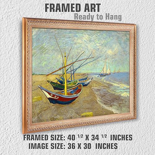 Miniatura 495 de A&T ARTWORK The Starry Night de Vincent Van Gogh. Tamaño del marco: 36 x 30 pulgadas, tamaño de la imagen: 30 x 24 pulgadas, reproducciones clásicas