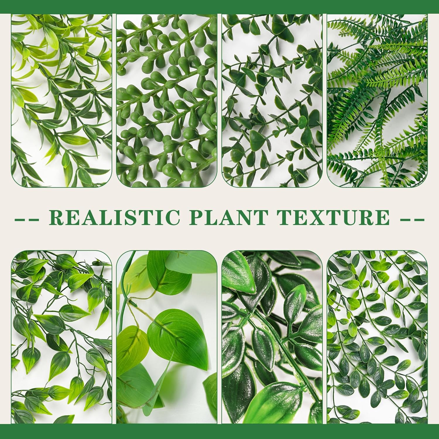 Der Rose Bundle of 8 Pack Fake Plants and 4 Pack Faux Plants with Flowers for Home Room Farmhouse Bathroom Decor