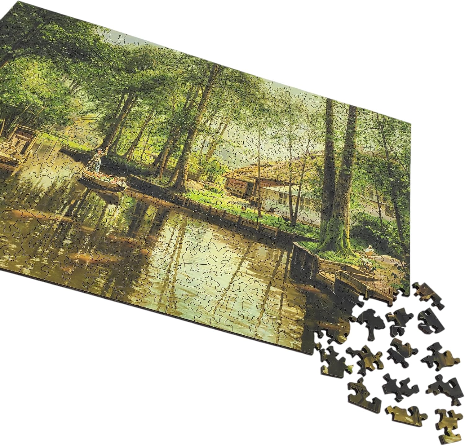 Wooden Puzzle for Adults - Uniquely Shaped Pieces - Made in The USA by FoxSmartBox - 444 Pieces - Going to Market