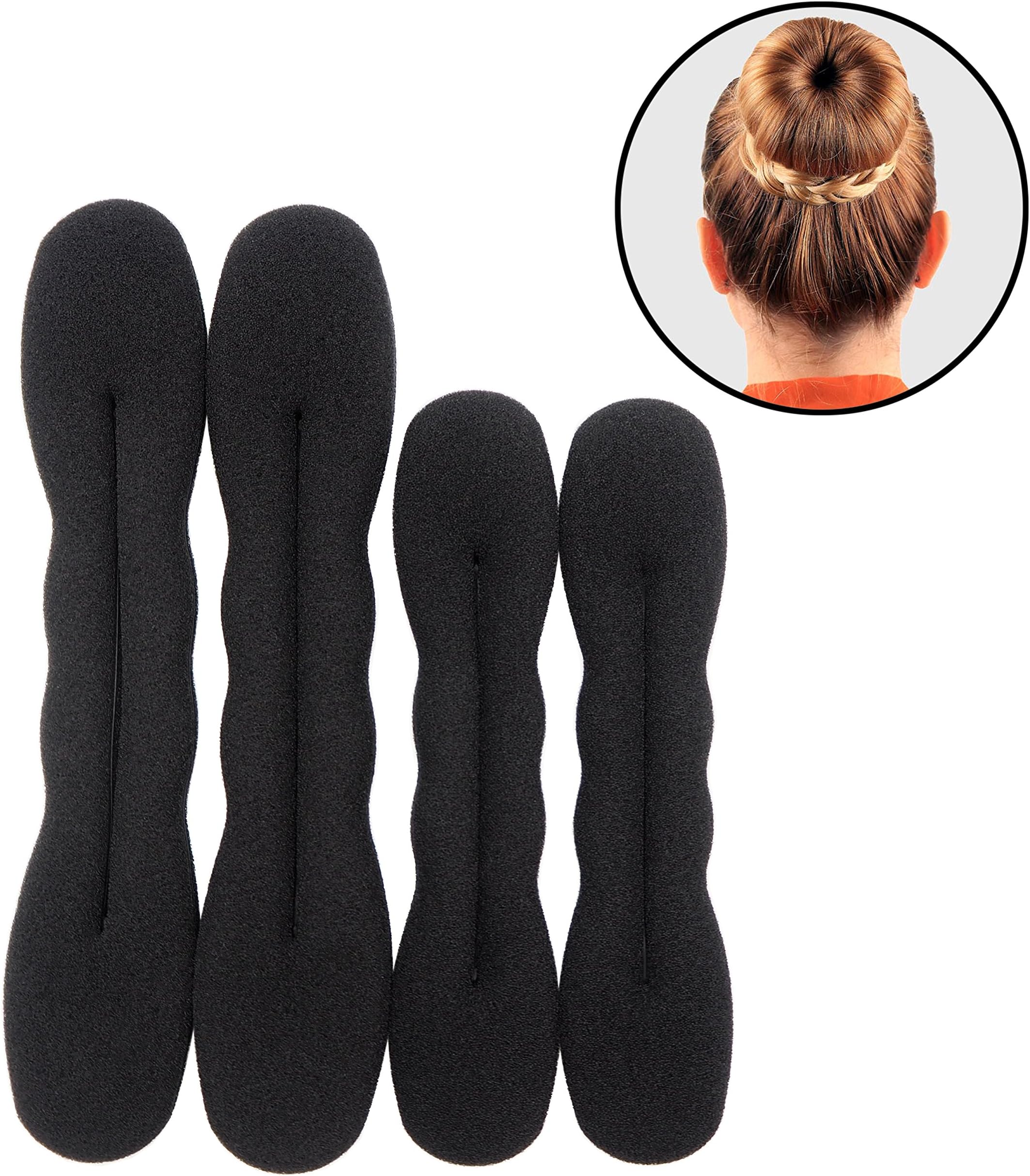 Hair Donut Sponge Twister - 2 Pieces Large & 2 Pieces Small