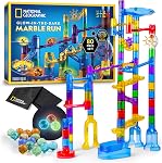 National Geographic Marble Exécuter avec un ascenseur motorisé - 95-Piece Marble Kit Maze avec ascenseur à spirale motorisée, 20 Marbre, sac de rangement & Plus, Machine à mouvement perpétuel, Jouets de physique pour enfants