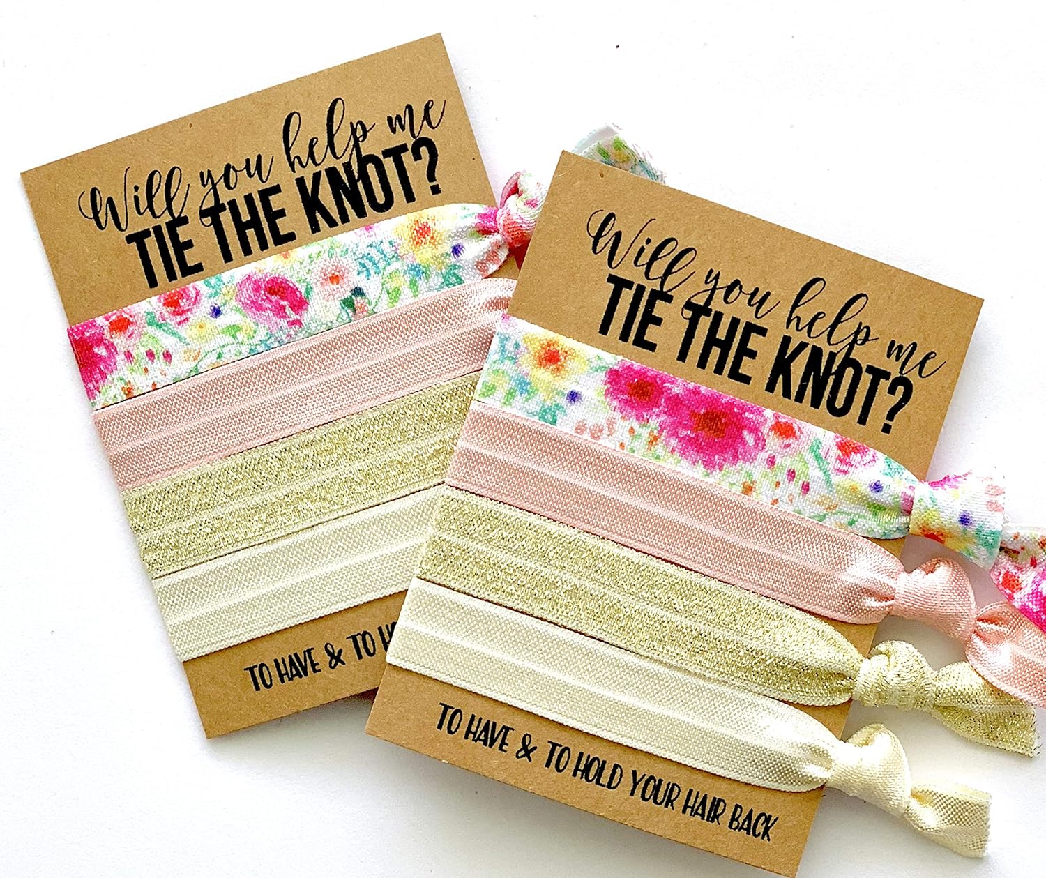 Bridesmaid Proposal Set | Will you help me Tie the Knot?| Hair Tie Favors | To have & to hold your hair back