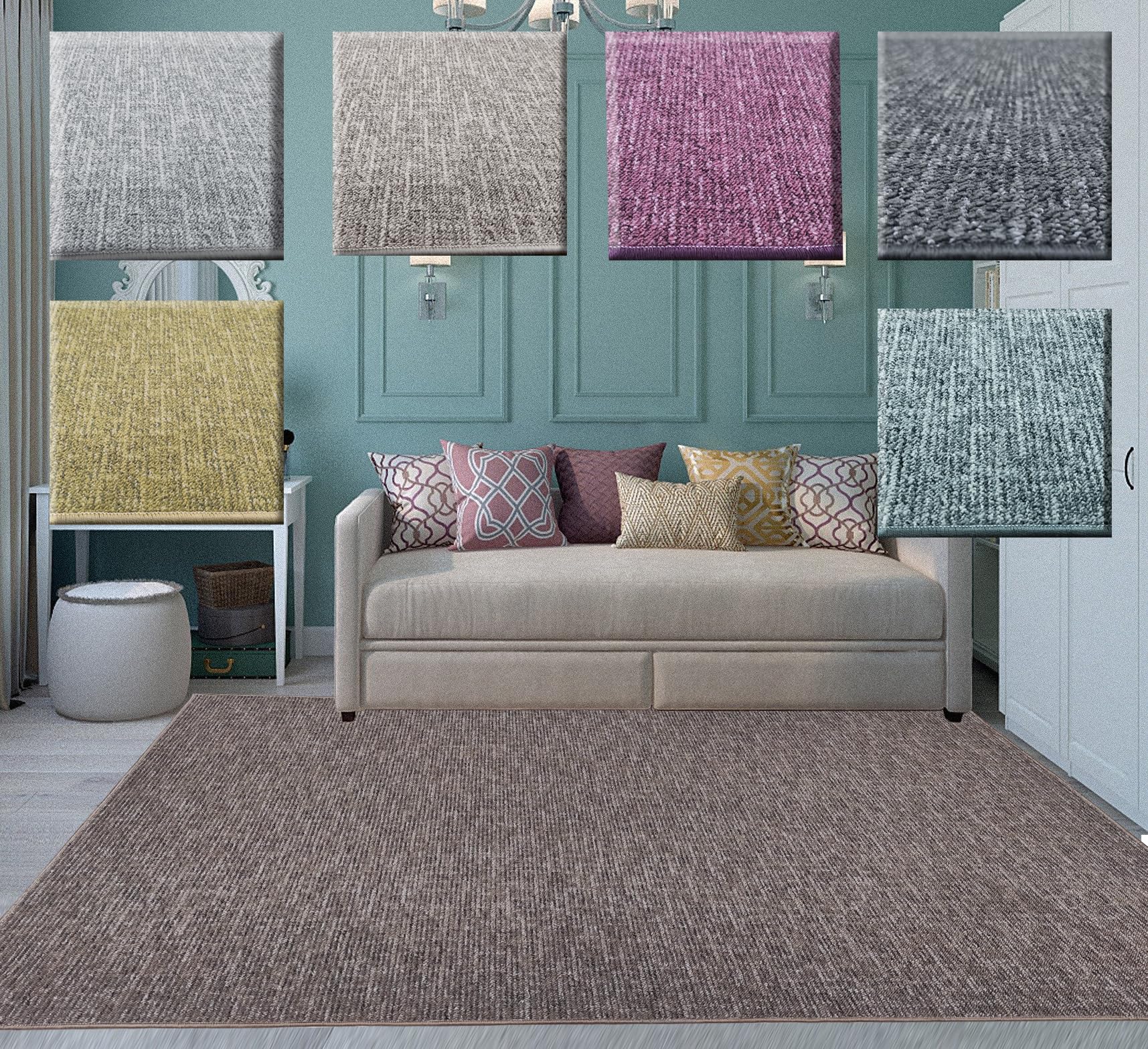 Grand tapis rustique effet jute sans poils Tadi & Imperio1979 pour chambre et cuisine