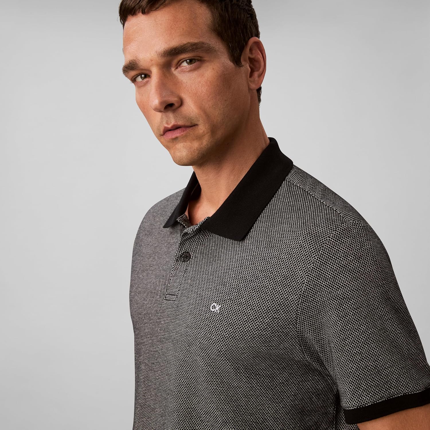 Calvin Klein Men's Jacquard Refined Polo