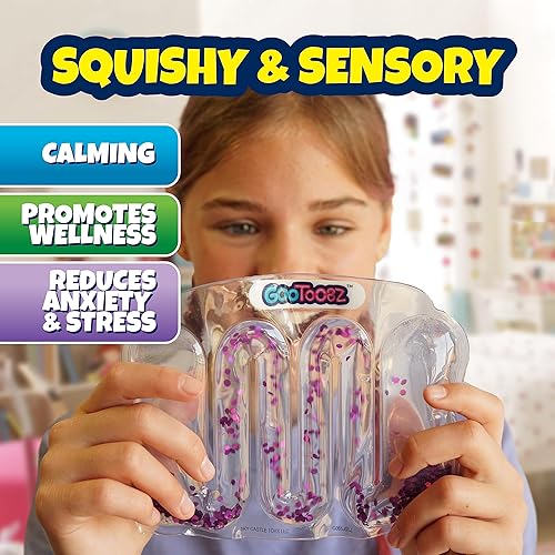Miniatura 3 de GooToobz Originals - Tubos sensoriales esponjosos, rellenos de ganso colorido, purpurina y cuentas, no tóxico, alivio del estrés y la ansiedad,
