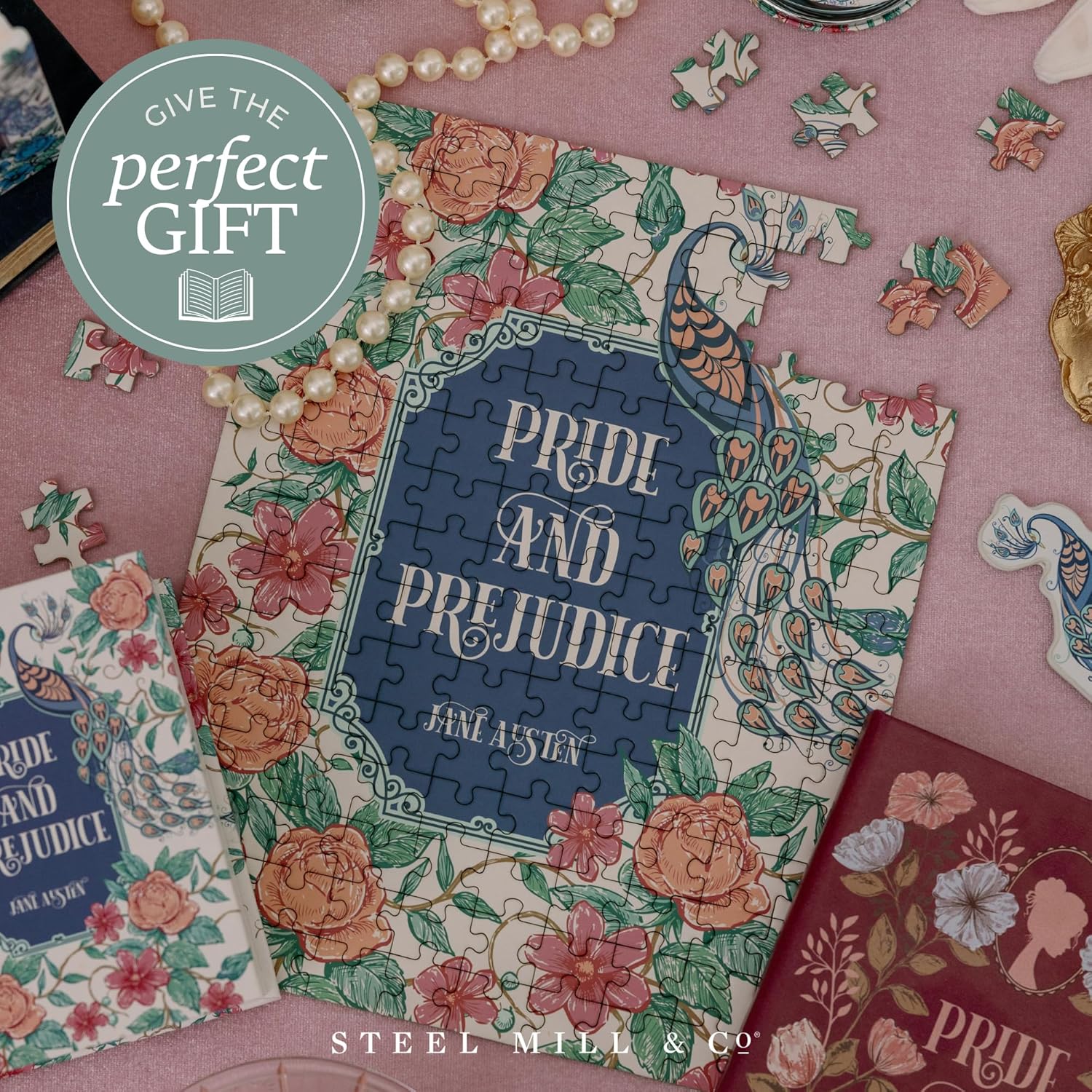 Steel Mill & Co Mini Book Puzzle Set of 2 Jane Austen Themed Puzzles, 50-Piece Literary Jigsaw Puzzles, Decorative Book-Style Keepsake Boxes, Gift for Book Lovers (Emma & Pride and Prejudice) - Image 5