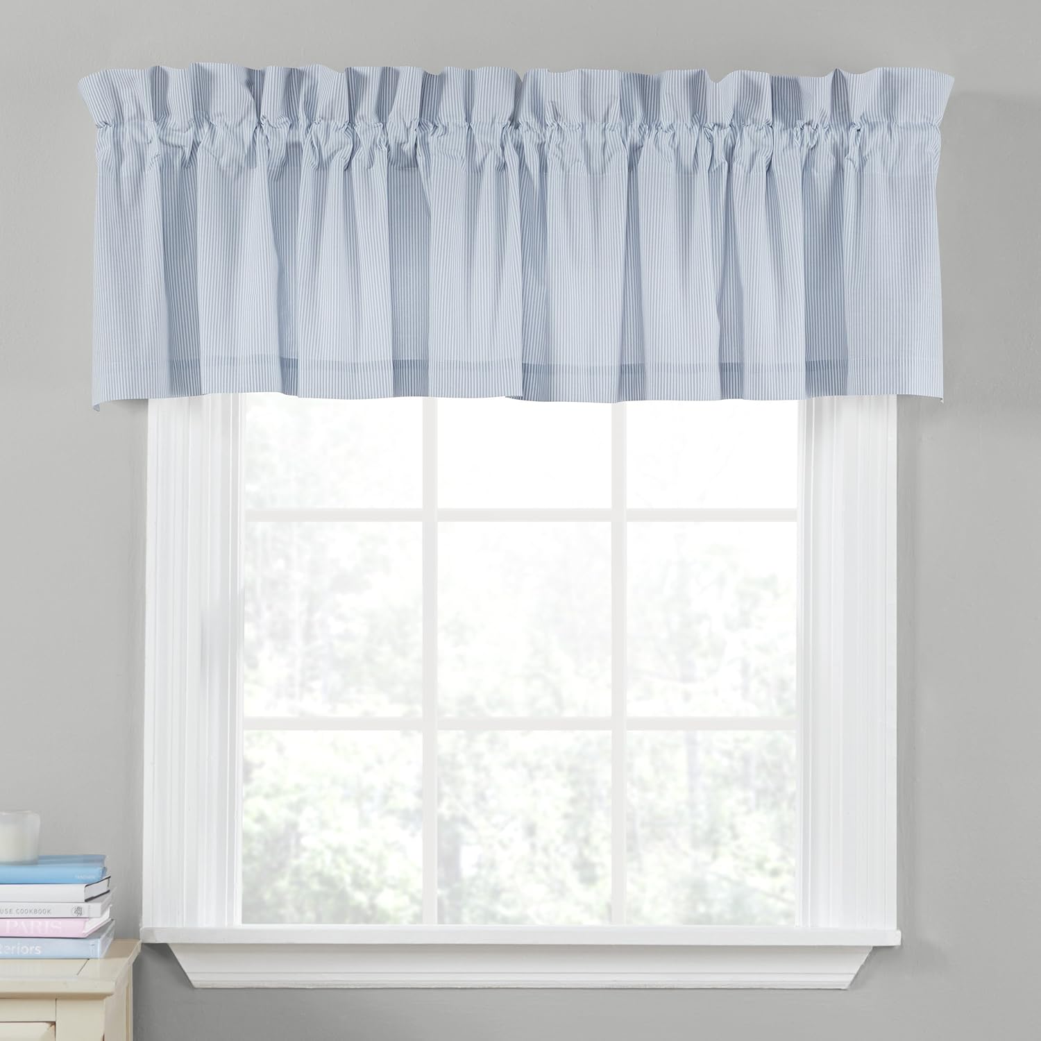 Laura Ashley 220898 Olivia Window Valance, 86 x 15, Blue Amazon.in Home & Kitchen