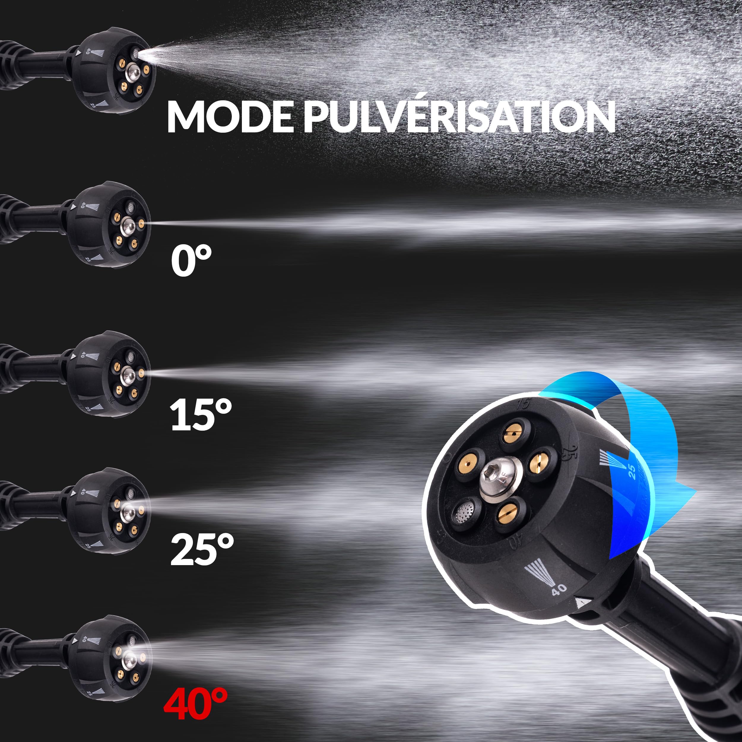 Lehmann Stream Nettoyeur Haute Pression sans Fil 20V Max avec Batterie 4Ah, Nettoyeur Haute Pression sur Batterie Portable, Buse 5-en-1, Tuyau 6 m et Canon à Mousse pour Voiture, Terrasse et Vélo