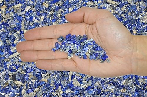 Miniatura 4 de Fantasia Materiales 12 lb de piedras de lapislázuli con tamaño de chip de lapislázuli con tarjeta de identificación