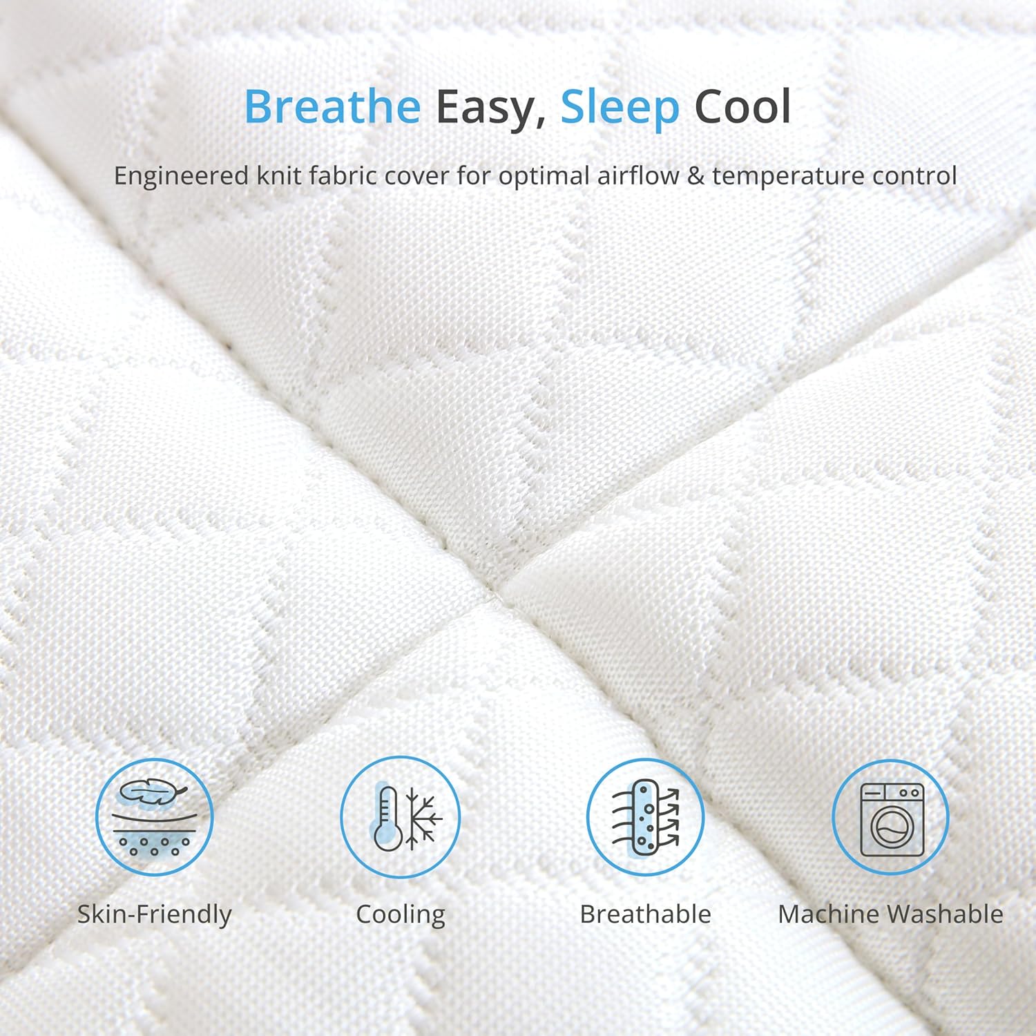 EGOHOME 14 Inch Queen Mattress in a Box, Gel Infused Memory Foam Mattress with Cooling Cover, Medium Firm for Back Pain Relief, Foam Made in USA, Fiberglass Free, CertiPUR-US Certified, 60”x80”x14”