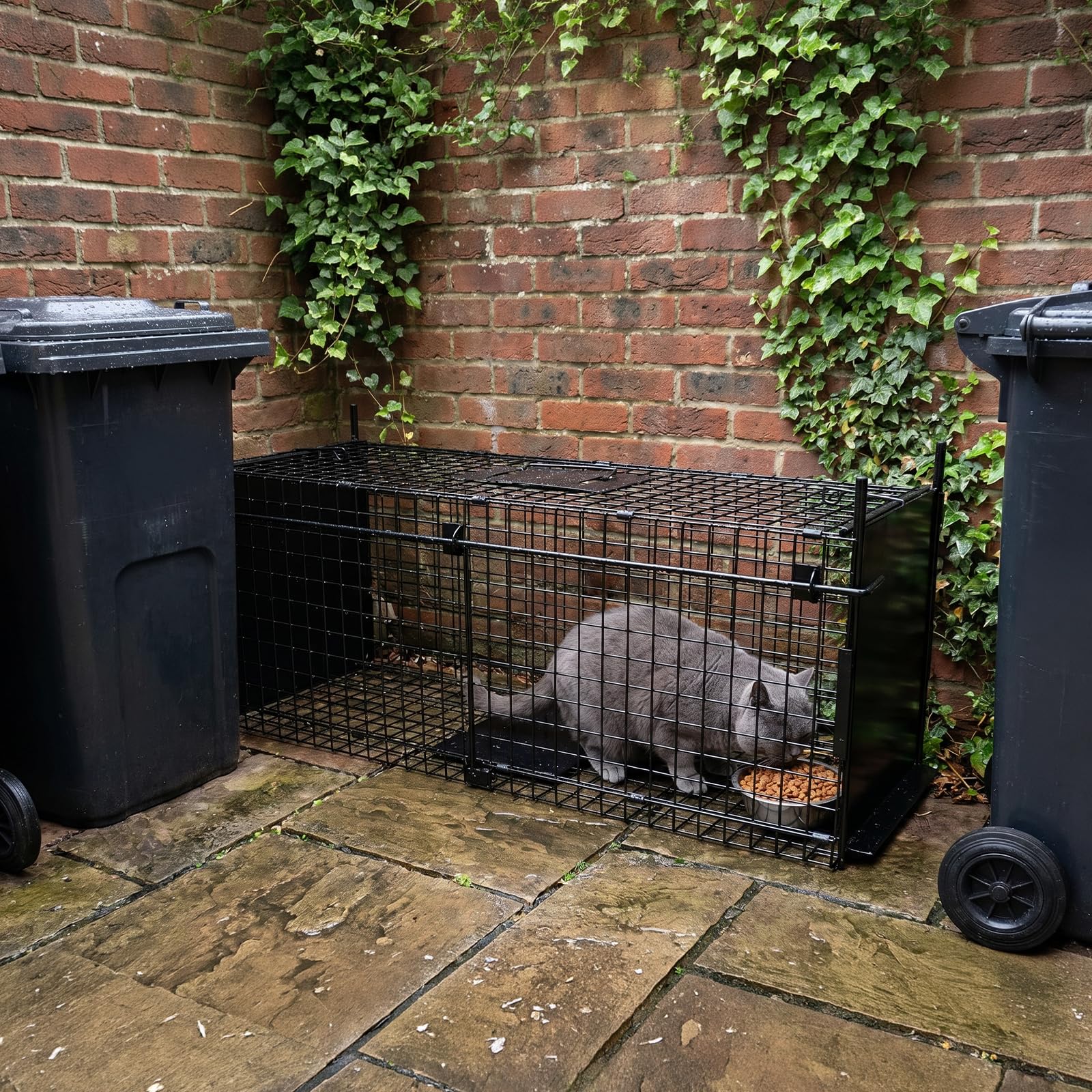 Cage de Piégeage pour Animaux Thealyn, Double Porte, Métallique, Piège Humane, 84 x 33 x 28 cm