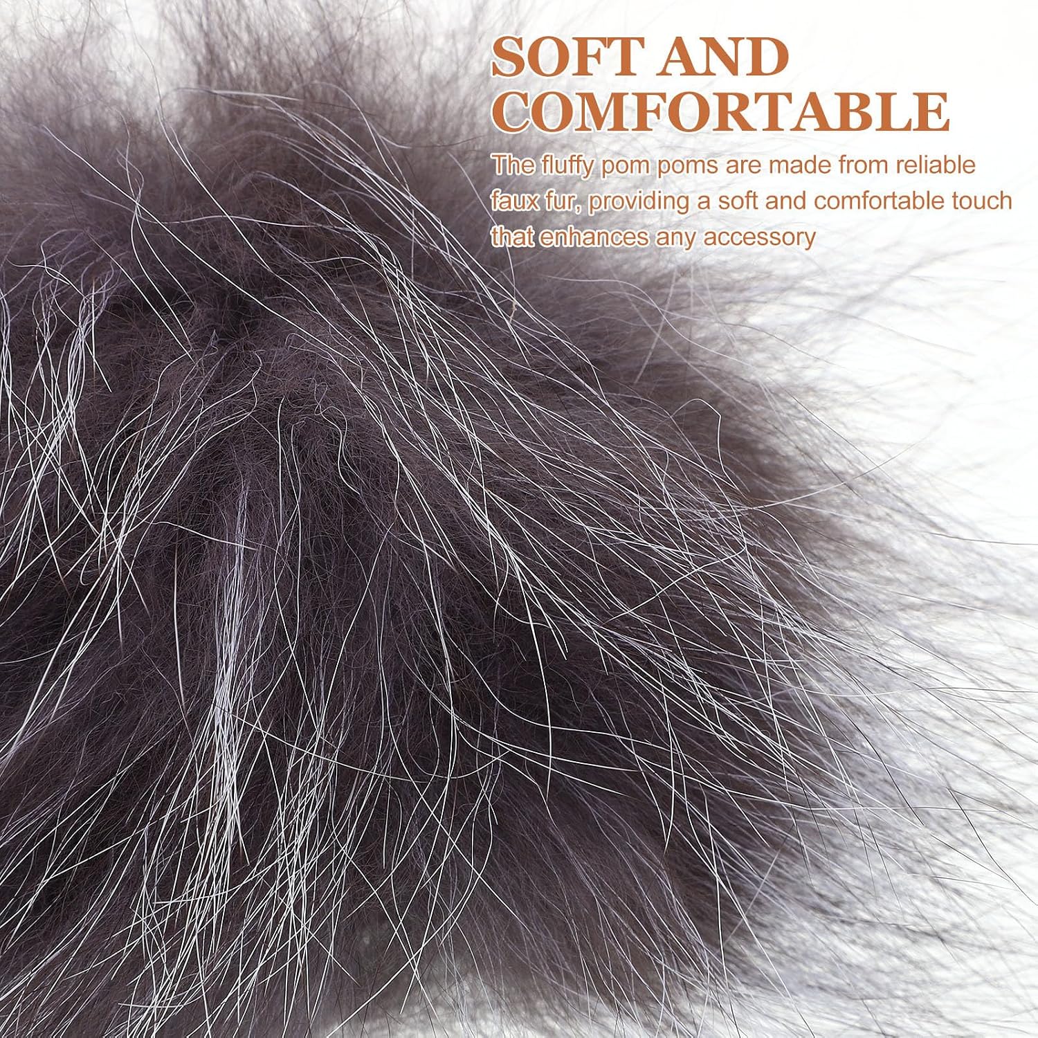 SWOOMEY Large Faux Fur Pom Pom Ball for Hats and Bags Soft and Lightweight for DIY Projects and Crafting Accessories