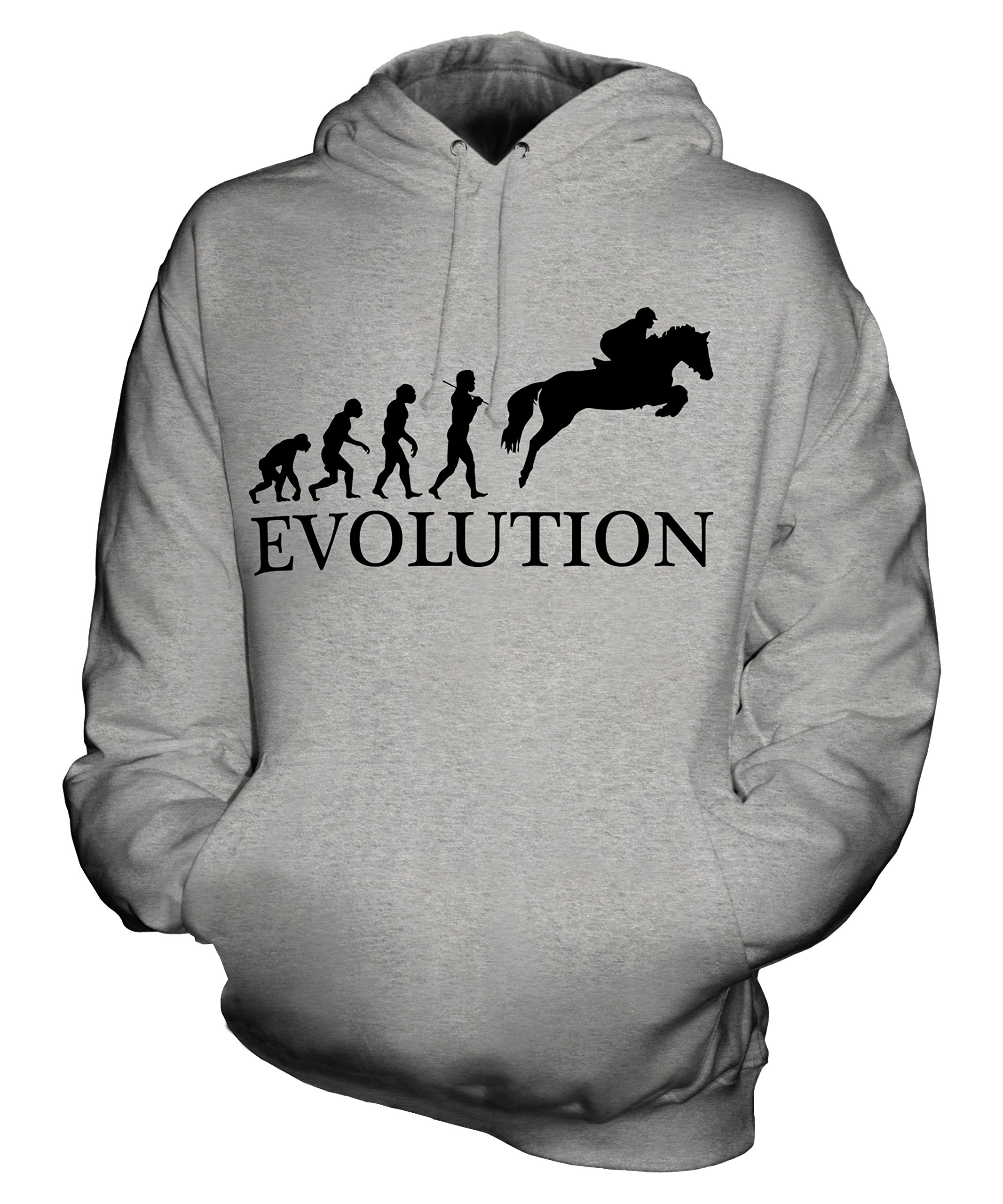 Candymix - Showjumping Evolution of Man - Bluza z kapturem unisex Męska damska bluza z kapturem, Szary melanżowy, 5XL