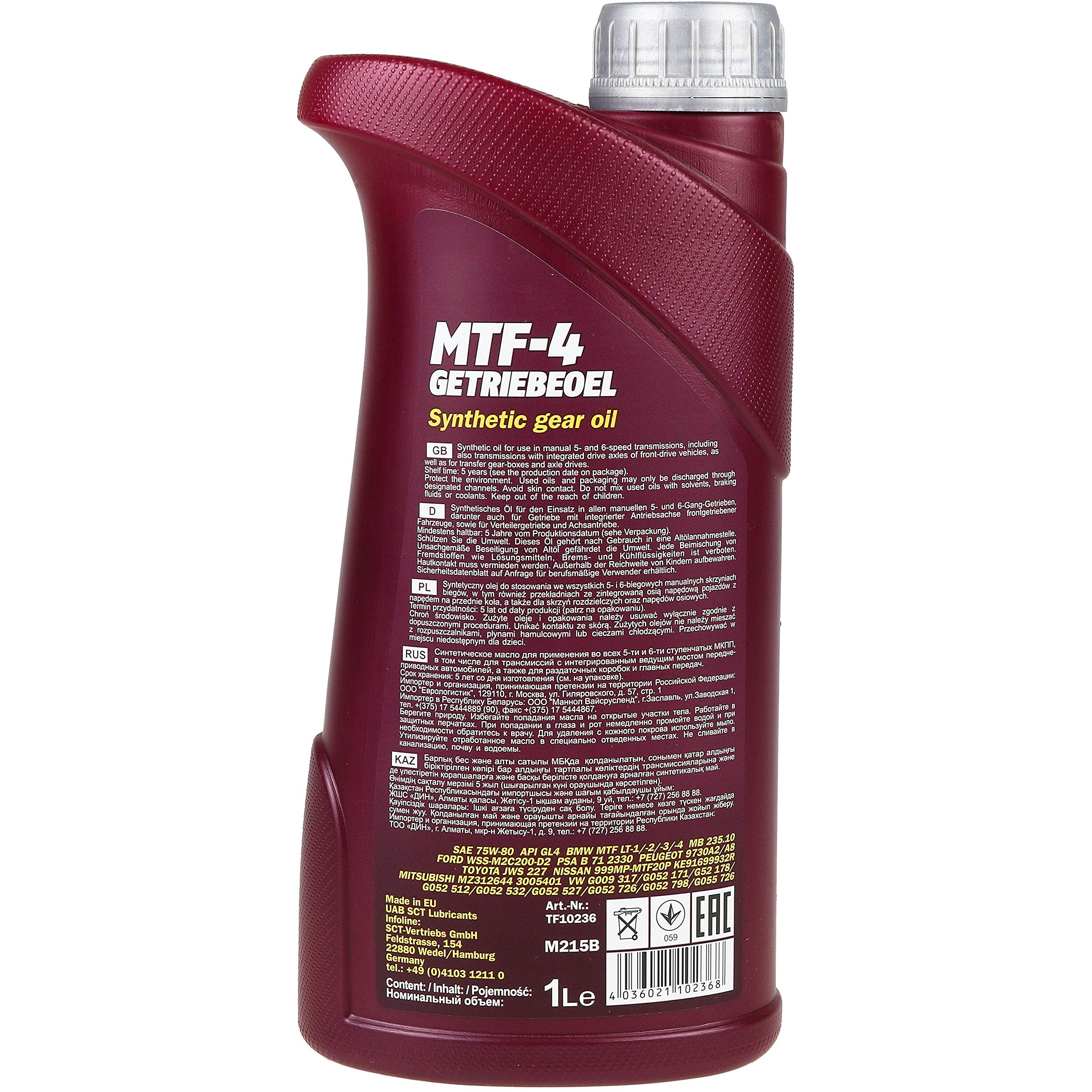 9 Liter Original MANNOL Getriebeöl MTF-4 Getriebeoel 75W-80 Gear Oil 11192125