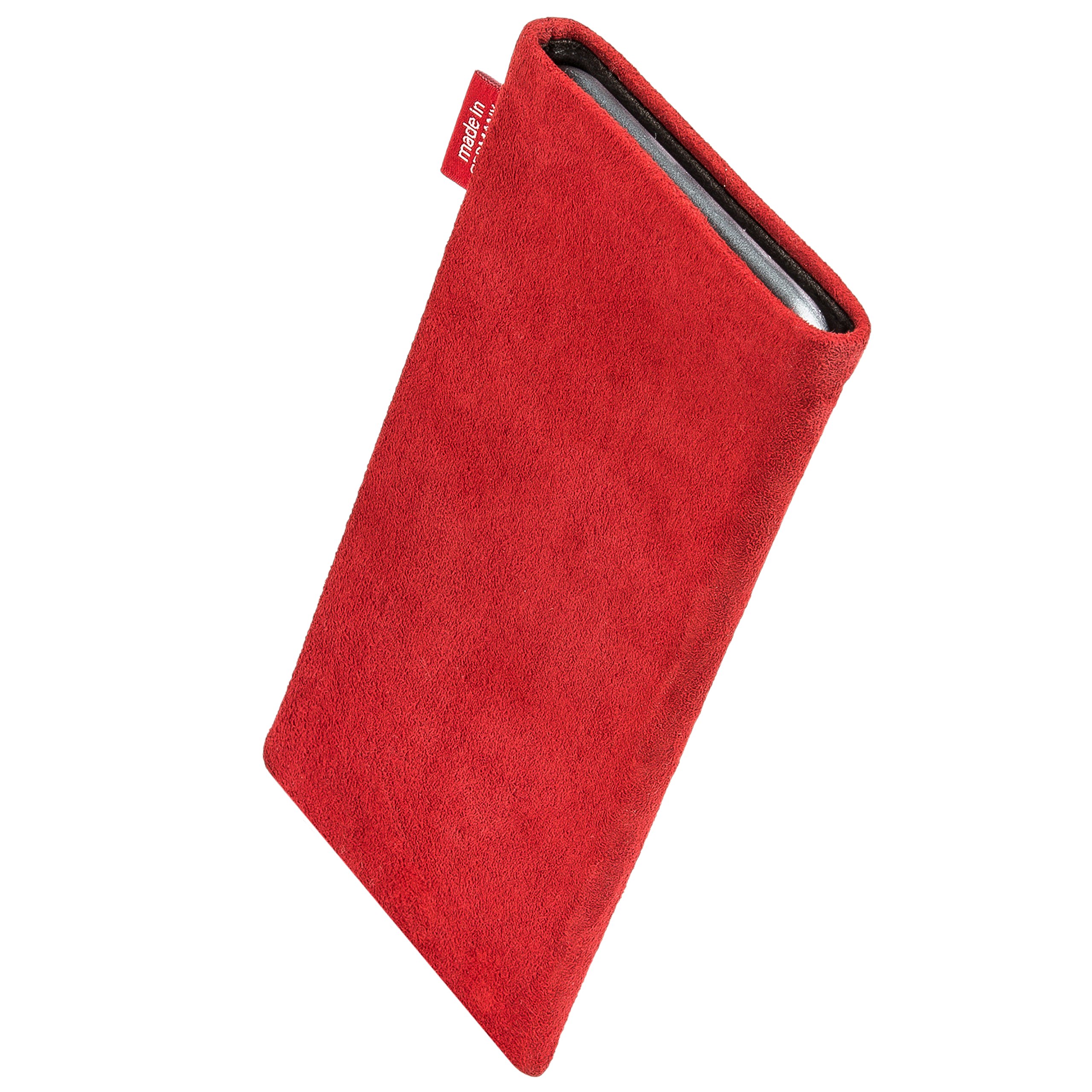 fitBAG Beat Bianco per Oppo Reno 6 5G Custodia per Cellulare Pelle Nappa con Imbottitura in Microfibra | Accessorio con Funzione di Pulizia | Made in