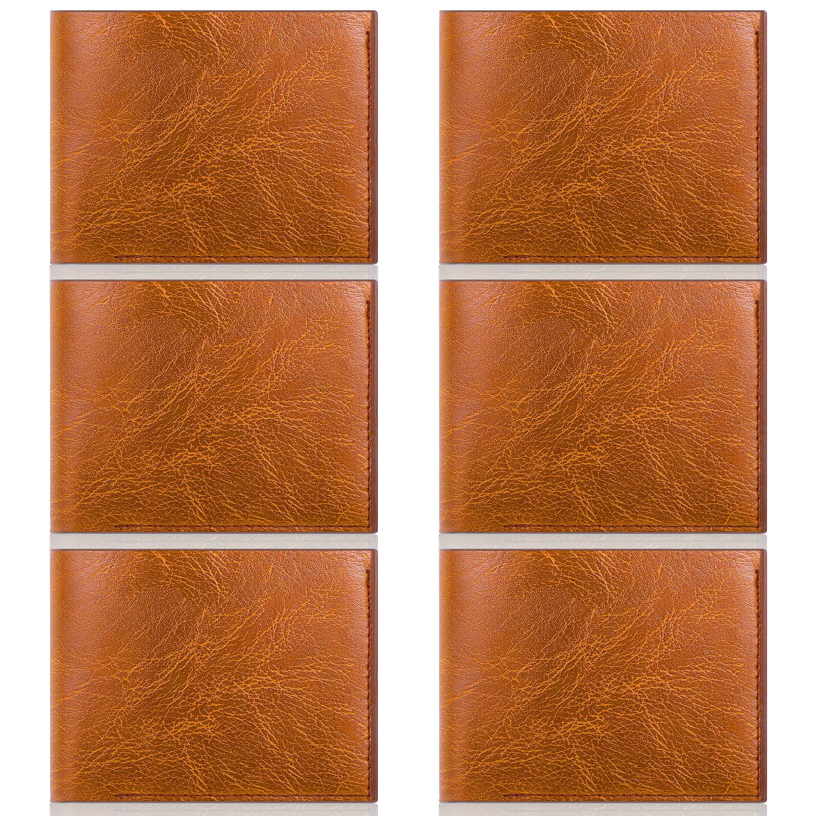 Sotiff 12 Pcs Leather Wallets Bulk for Men PU Fold Blanks Wallet in Bulk for Laser Engraving Christmas Father Gift(Khaki)