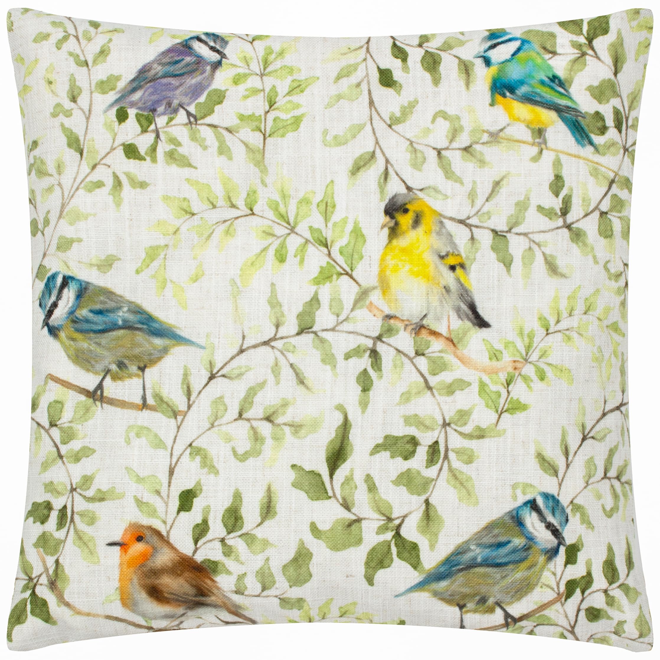 Evans Lichfield Shugborough Birds Herringbone Cushion Cover, 43 x 43 cm