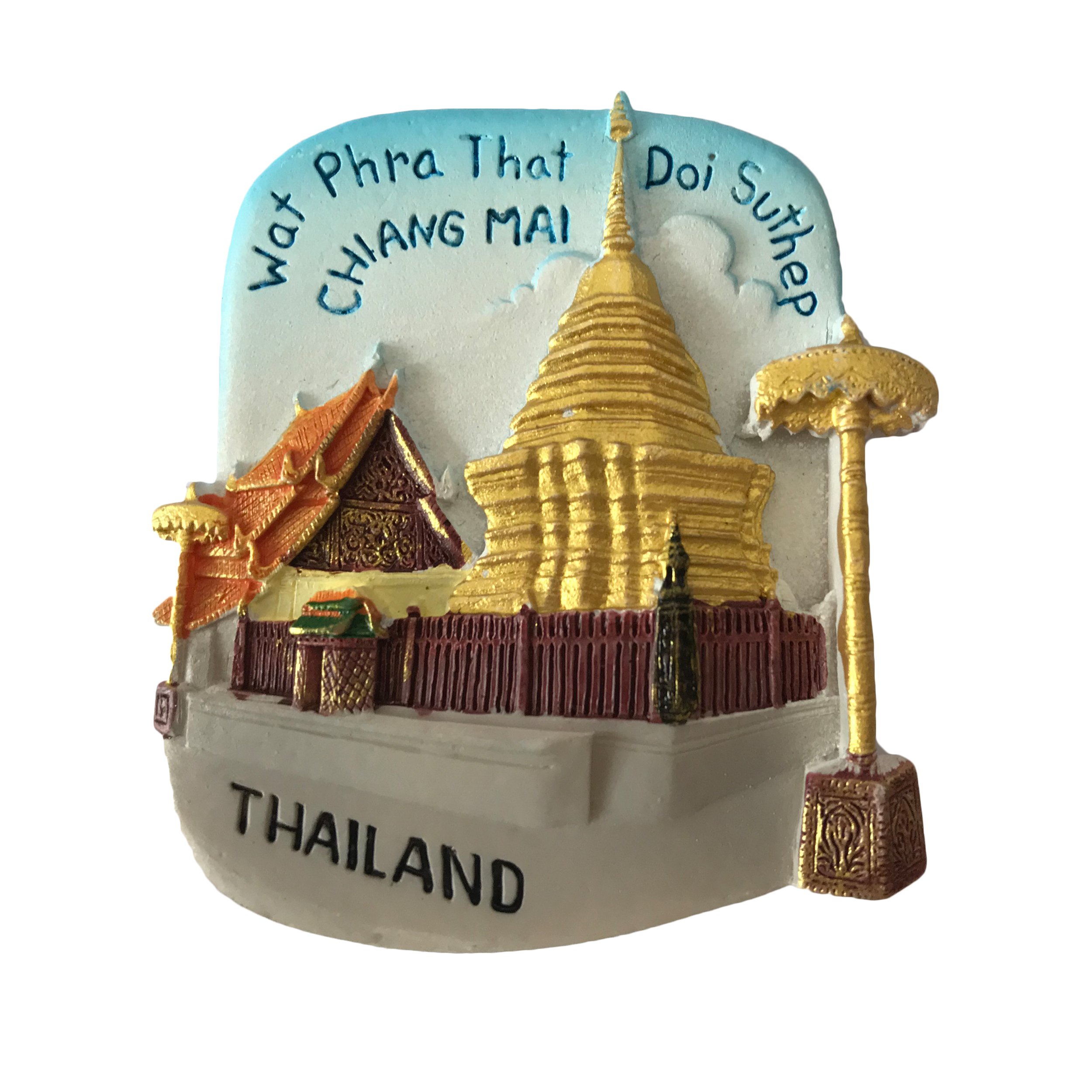 Wedarego Thailand 3D Chiang Mai Refrigerator Magnet Tourist Souvenirs,Resin Fridge Magnet Home & Kitchen Decoration Collection From China