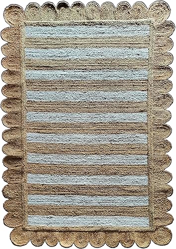 Miniatura 5 de ARTS OF JAIPUR Collection - Alfombra de pasillo de 3 x 10 pies, alfombra de yute festoneada, alfombra de yute natural, alfombra de pasillo de