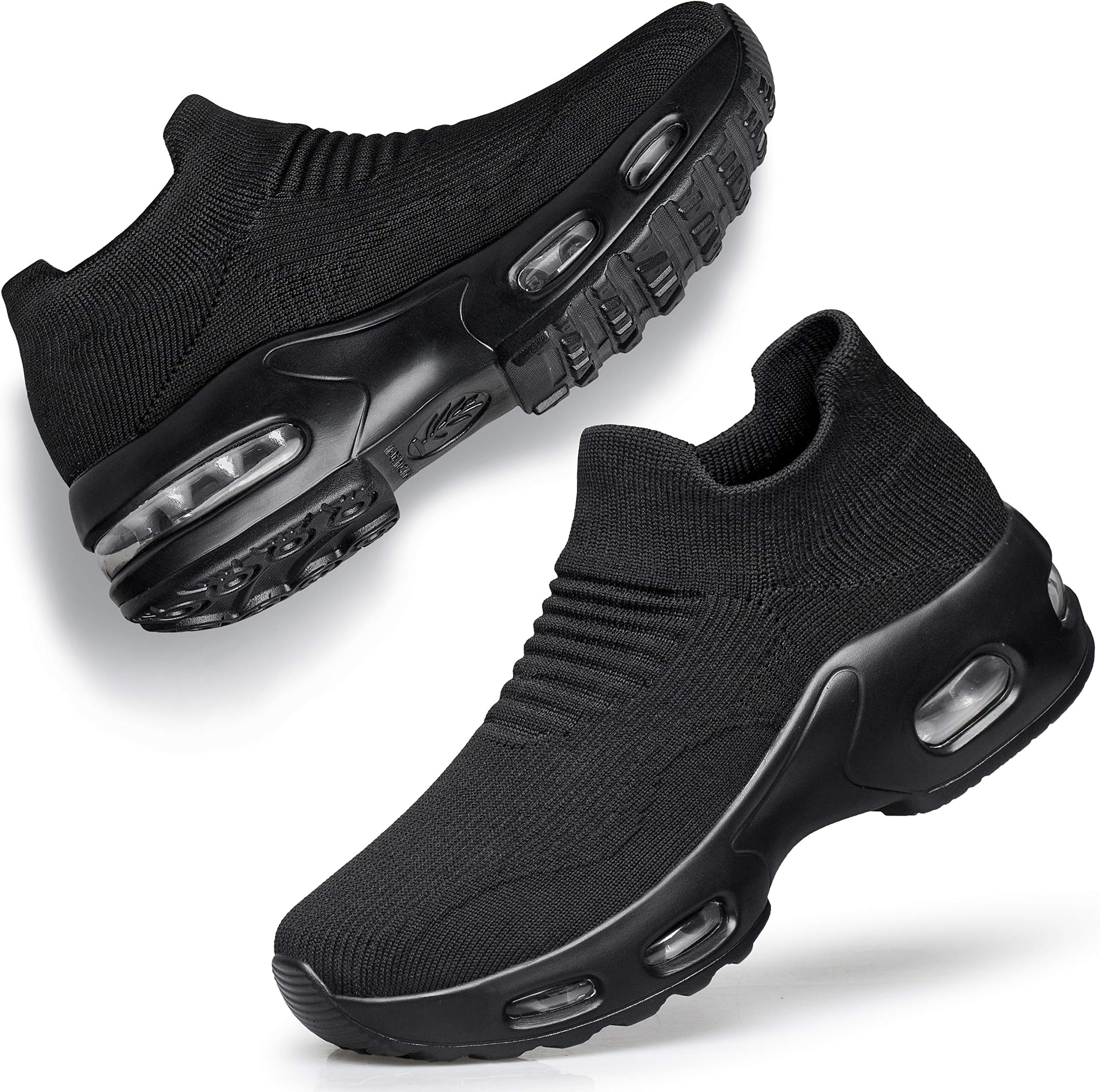 Womens Walking Shoes Slip on Sock Sneakers Lady Girls Nurse Mesh Air Cushion Platform Loafers Fashion Casual