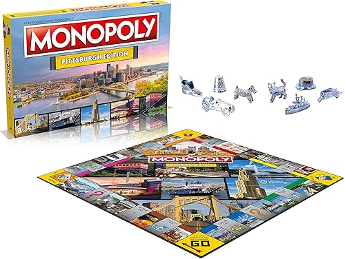Miniatura 3 de Juego de mesa Monopoly - Pittsburgh Edition: 2-6 jugadores, juegos de mesa familiares para niños y adultos, juegos de mesa para niños de 8 años en