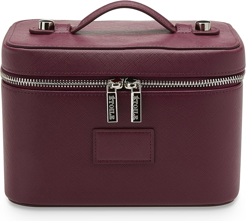 Maleta de maquiagem ETOILE Mini Vanity Case Burgundy com divisórias removíveis