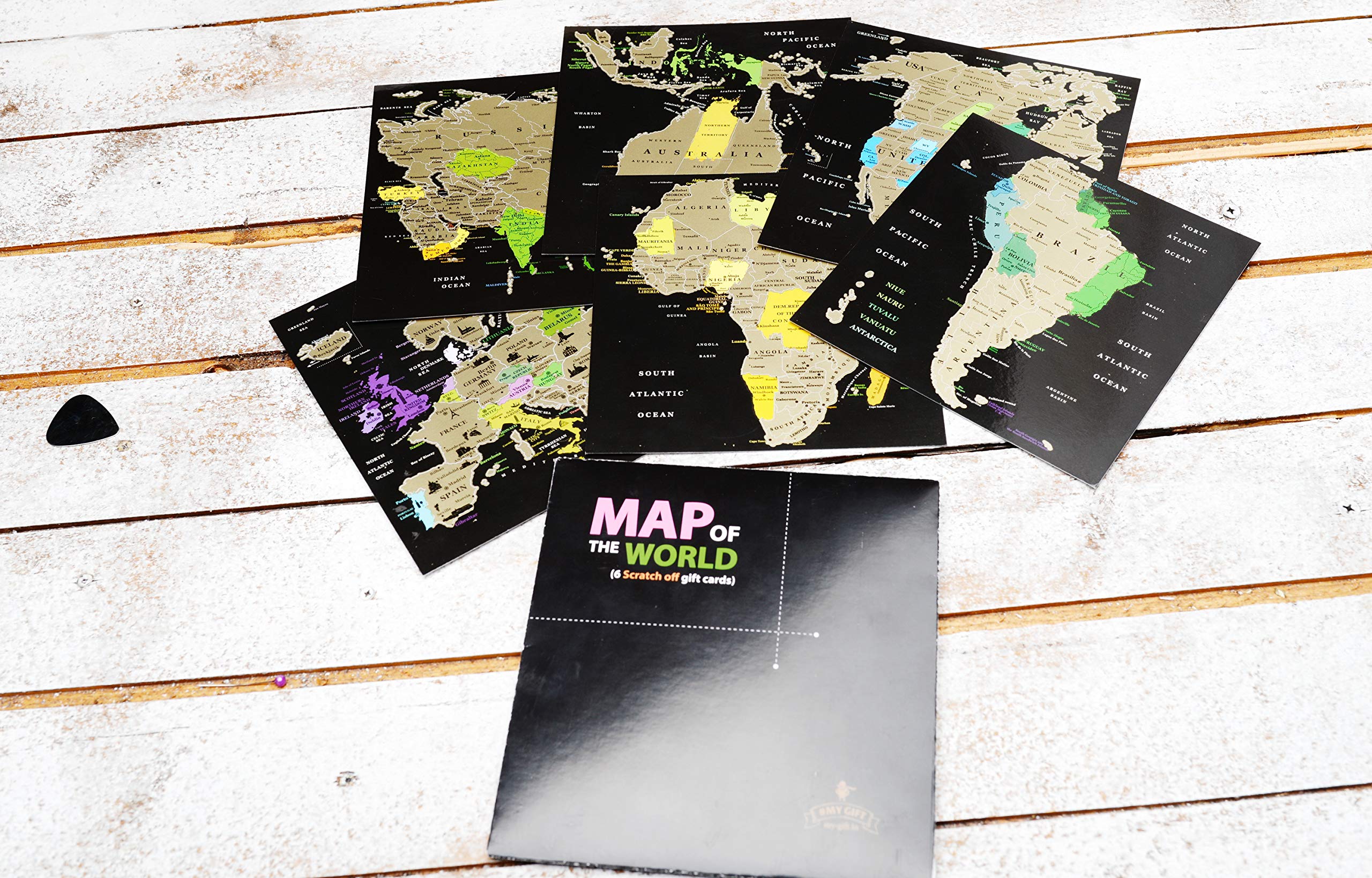 Scratch off map World Scratch card Greeting Cards Detailed 6 Continents