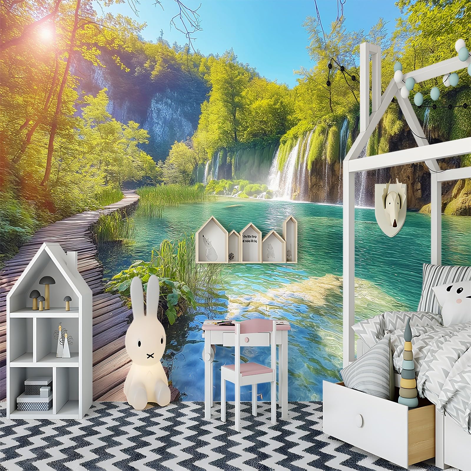 3D Vliestapete Natürliche Landschaft Plitvicer Seen Kroatien Wasserfall 250x175 cm Fototapete, Wanddeko, Wandbild, Wandtapete, Vlies Tapete, Wohnzimmer Schlafzimmer Büro Flur Wand Dekoration