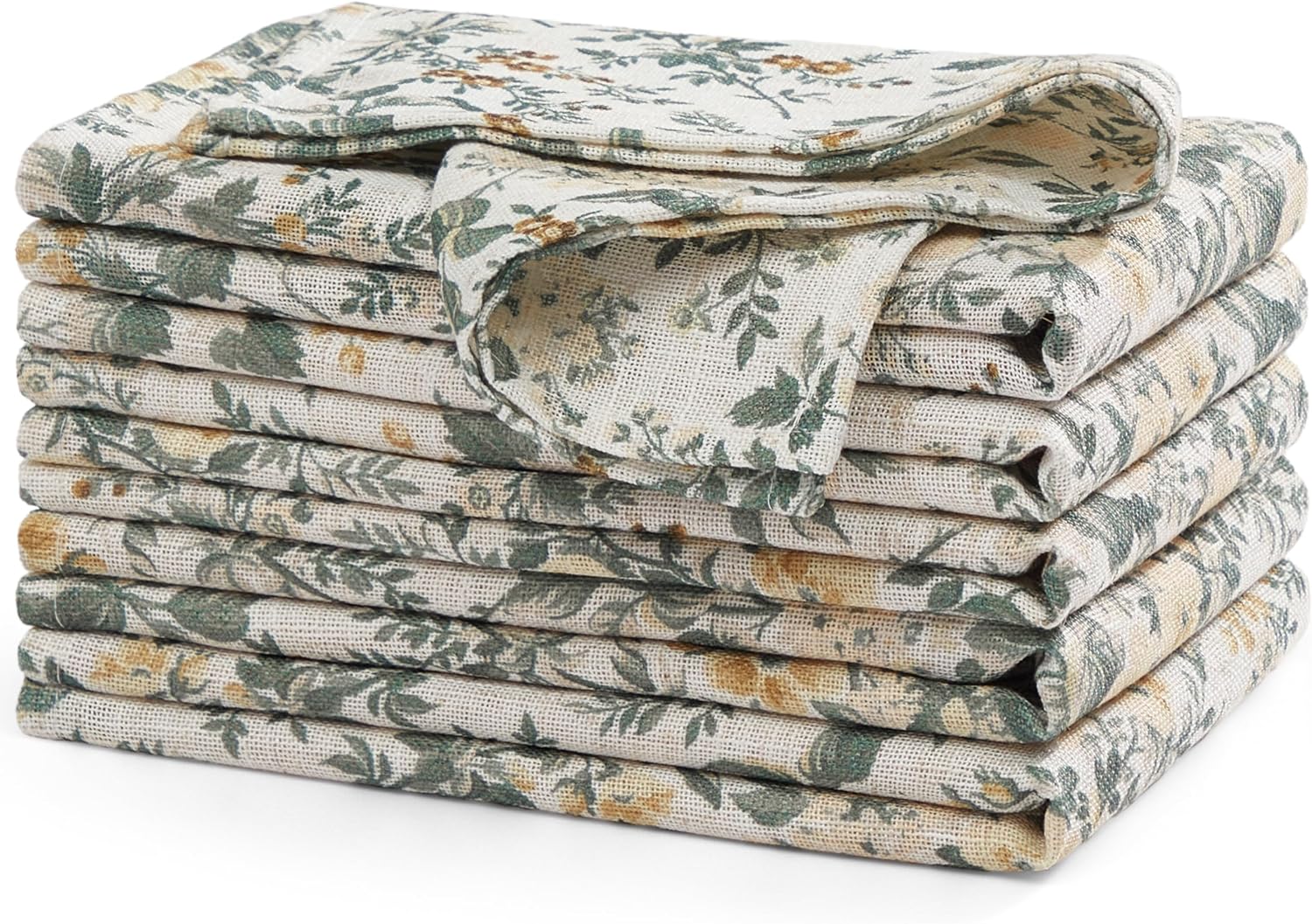 Laura Ashley Tablecloth Linen Blend Print Fabric for Dining, Holiday, Party, Wedding or Banquet, 60" x 120", Country Meadow