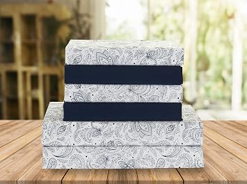 Elegant Comfort Luxury Soft Bed Sheets Paisley Pattern - 1500 Premium Hotel Quality Microfiber Softness Wrinkle and Fade Resistant 6-Piece Bedding Set, Queen, Navy