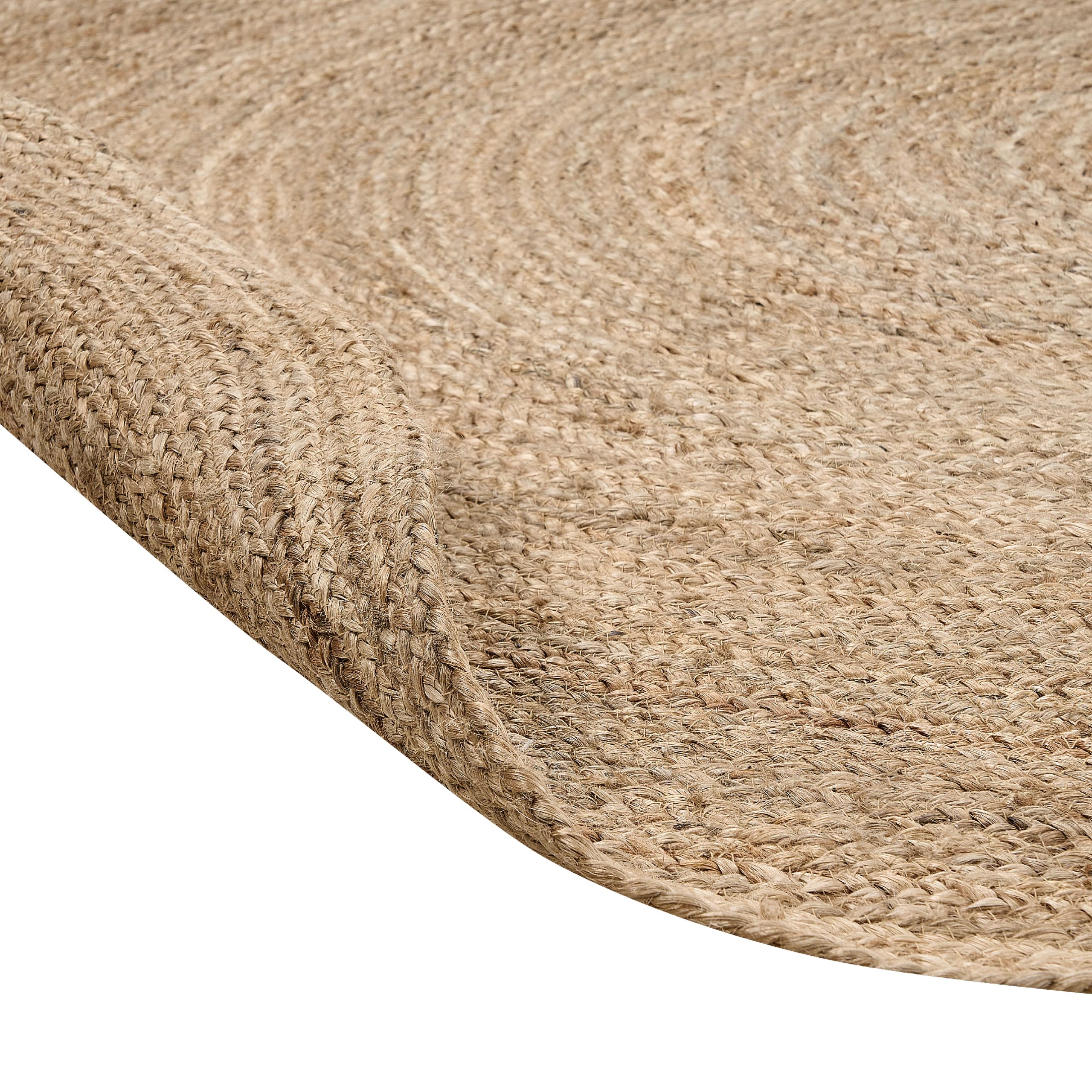 Dywan jutowy pleciony naturalny owalny 160 x 230 cm beżowy Demirci